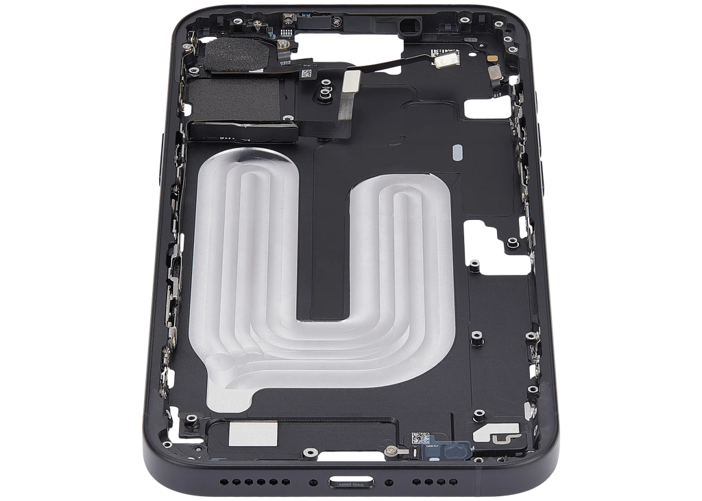 Midframe/Rahmen mit Power And Volume Button für iPhone 16 Plus (US-Version) (Aftermarket Plus) (Schwarz)