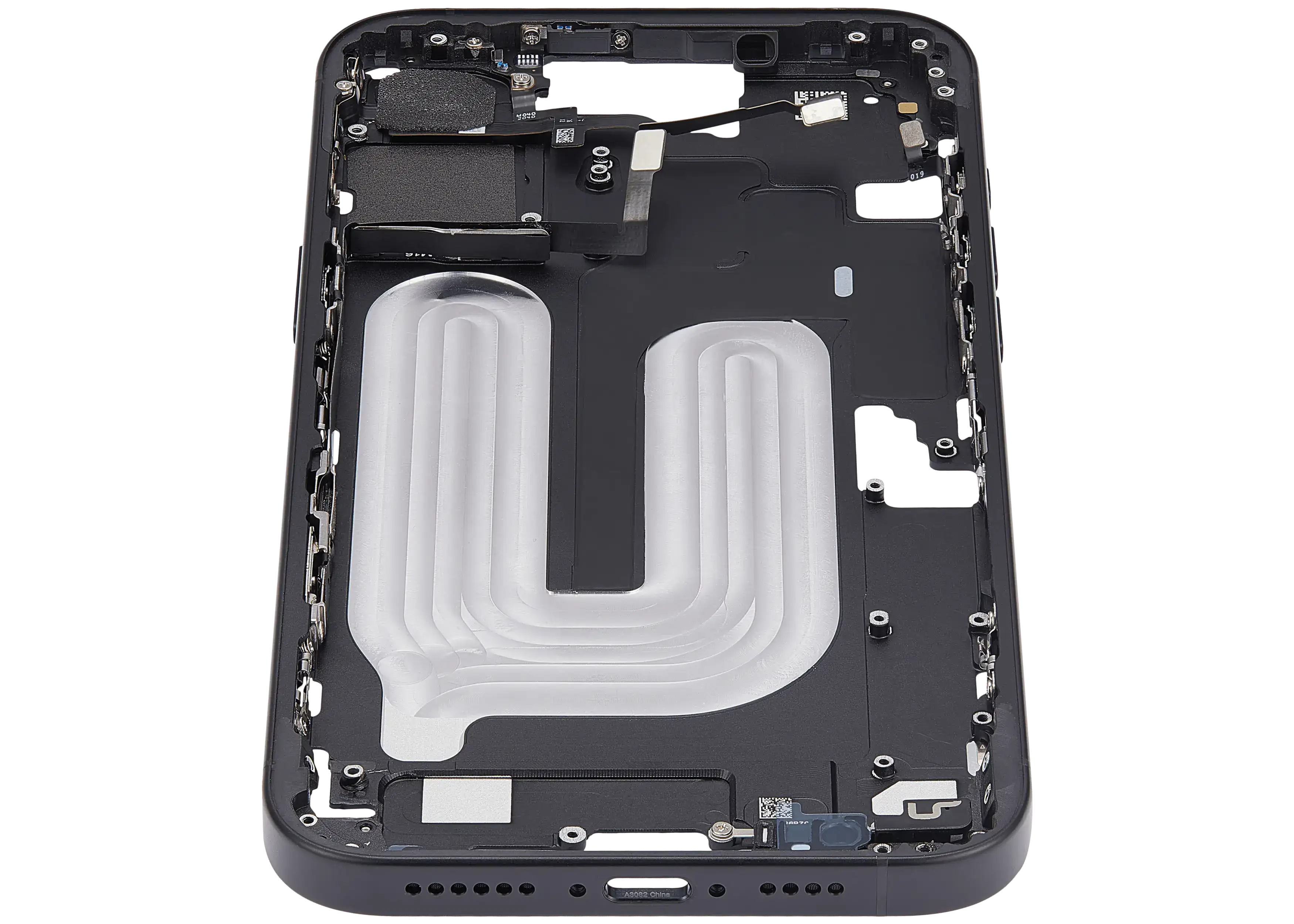 Midframe/Rahmen mit Power And Volume Button für iPhone 16 Plus (US-Version) (Aftermarket Plus) (Schwarz)