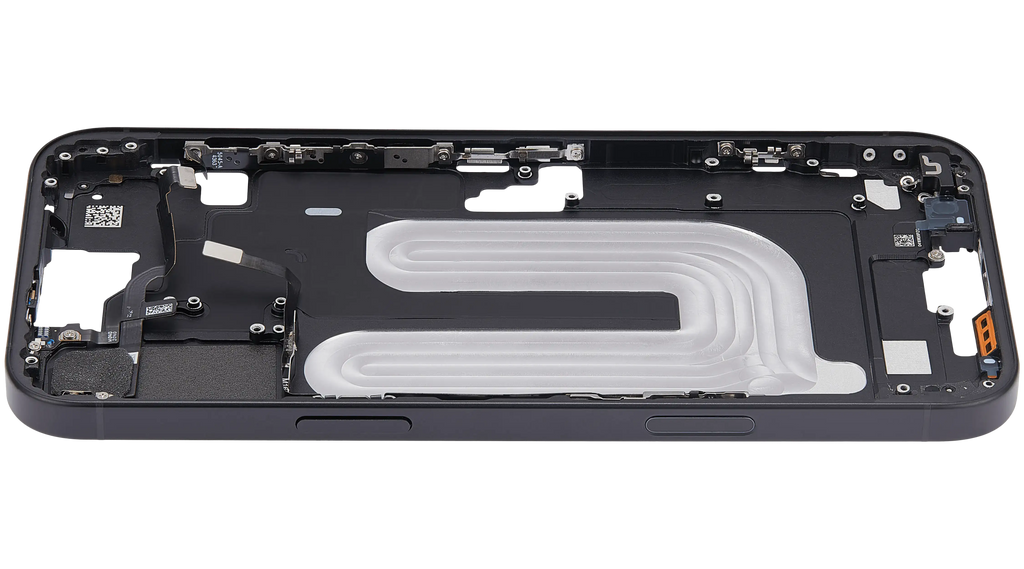 Midframe/Rahmen mit Power And Volume Button für iPhone 16 Plus (US-Version) (Aftermarket Plus) (Schwarz)