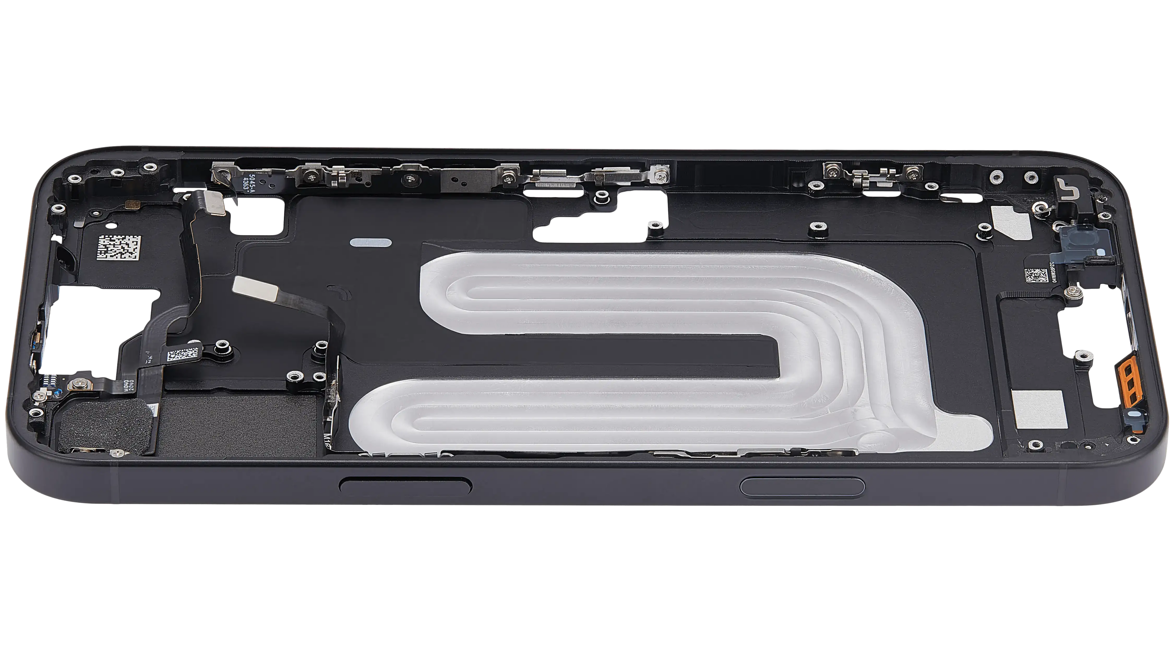 Midframe/Rahmen mit Power And Volume Button für iPhone 16 Plus (US-Version) (Aftermarket Plus) (Schwarz)