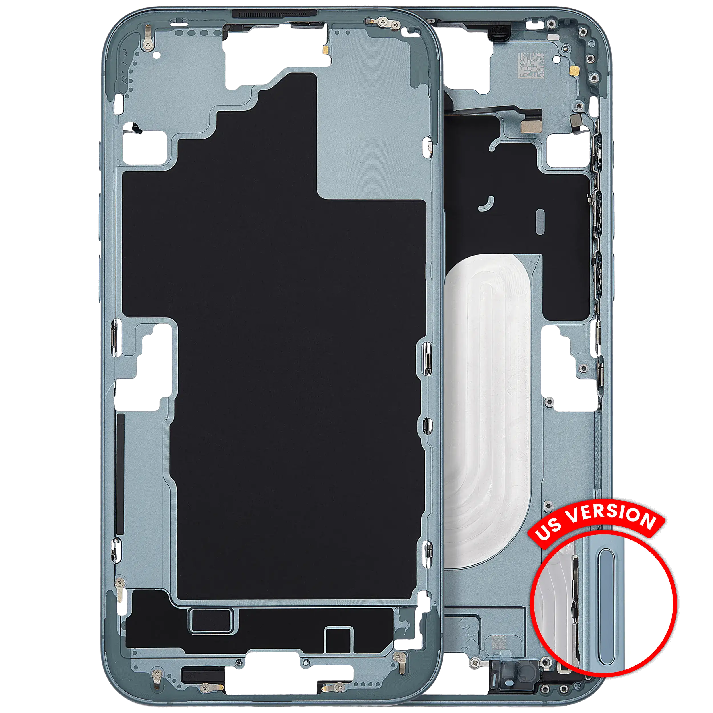 Midframe/Rahmen mit Power And Volume Button für iPhone 16 Plus (US-Version) (Aftermarket Plus) (Teal)