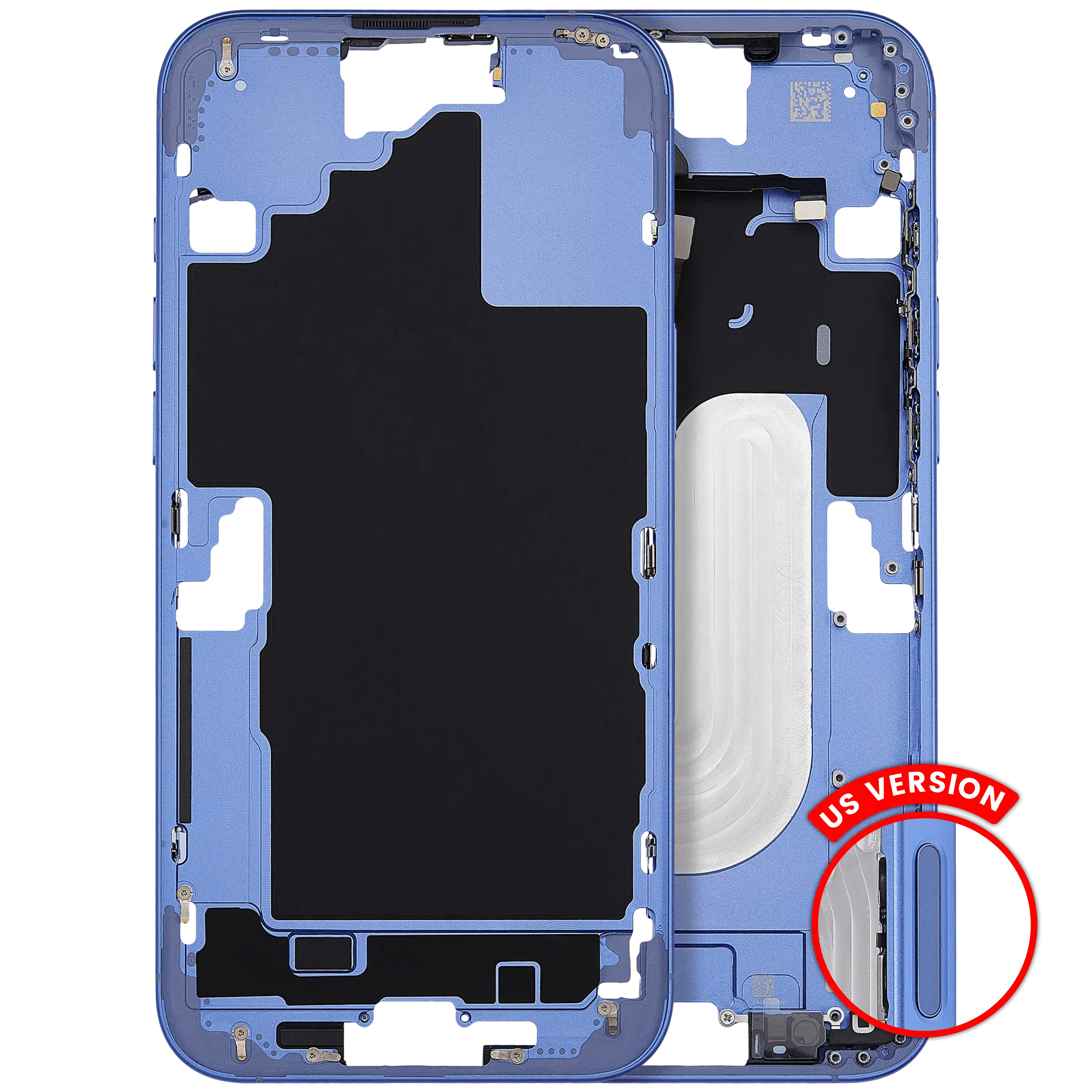 Midframe/Rahmen mit Power And Volume Button für iPhone 16 Plus (US-Version) (Aftermarket Plus) (Ultramarine)