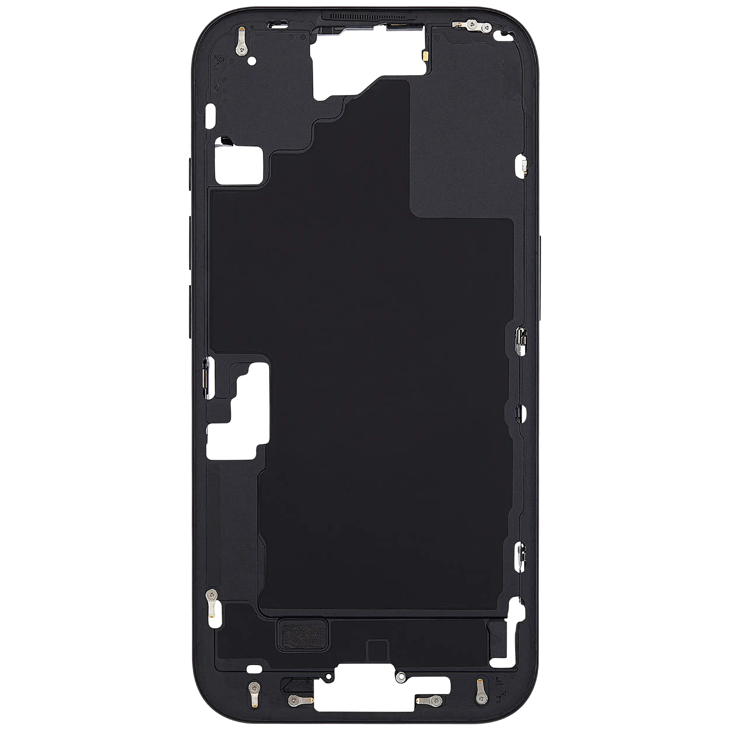 Midframe/Rahmen mit Power And Volume Button für iPhone 16 (EU / Global Version) (Aftermarket Plus) (Schwarz)