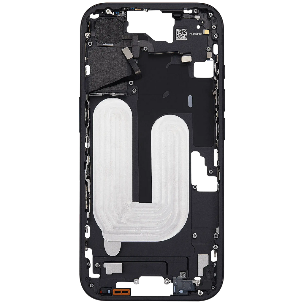 Midframe/Rahmen mit Power And Volume Button für iPhone 16 (EU / Global Version) (Aftermarket Plus) (Schwarz)