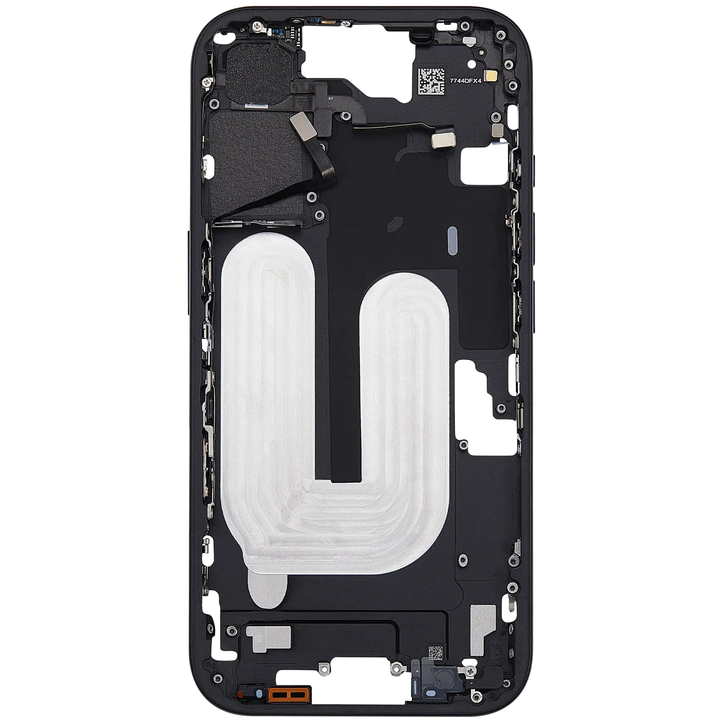 Midframe/Rahmen mit Power And Volume Button für iPhone 16 (EU / Global Version) (Aftermarket Plus) (Schwarz)