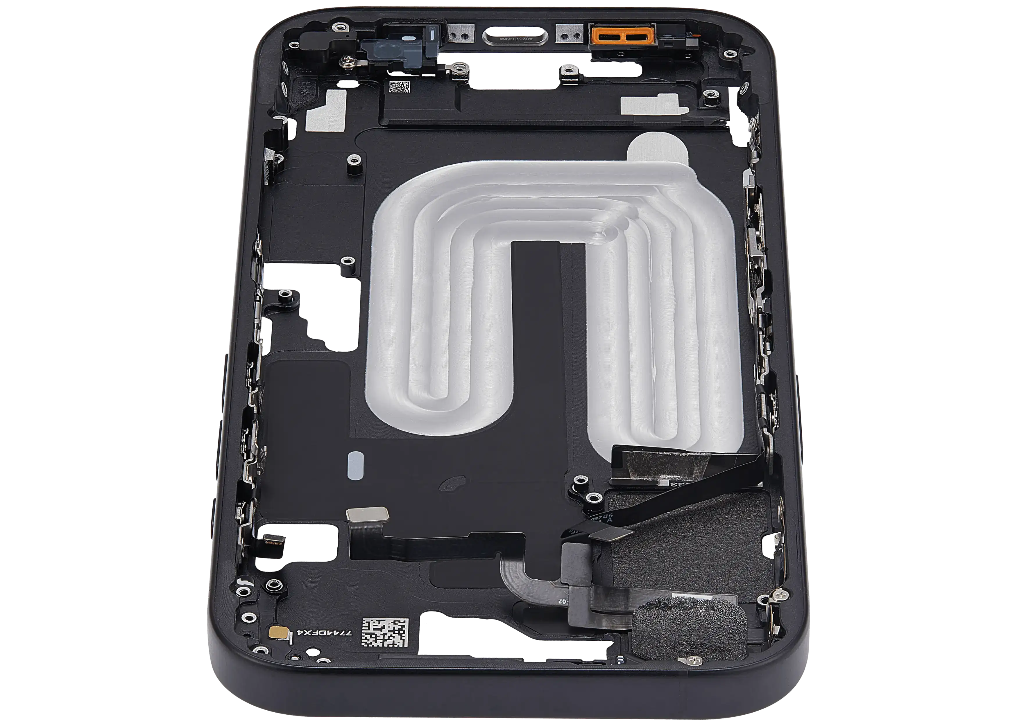 Midframe/Rahmen mit Power And Volume Button für iPhone 16 (EU / Global Version) (Aftermarket Plus) (Schwarz)