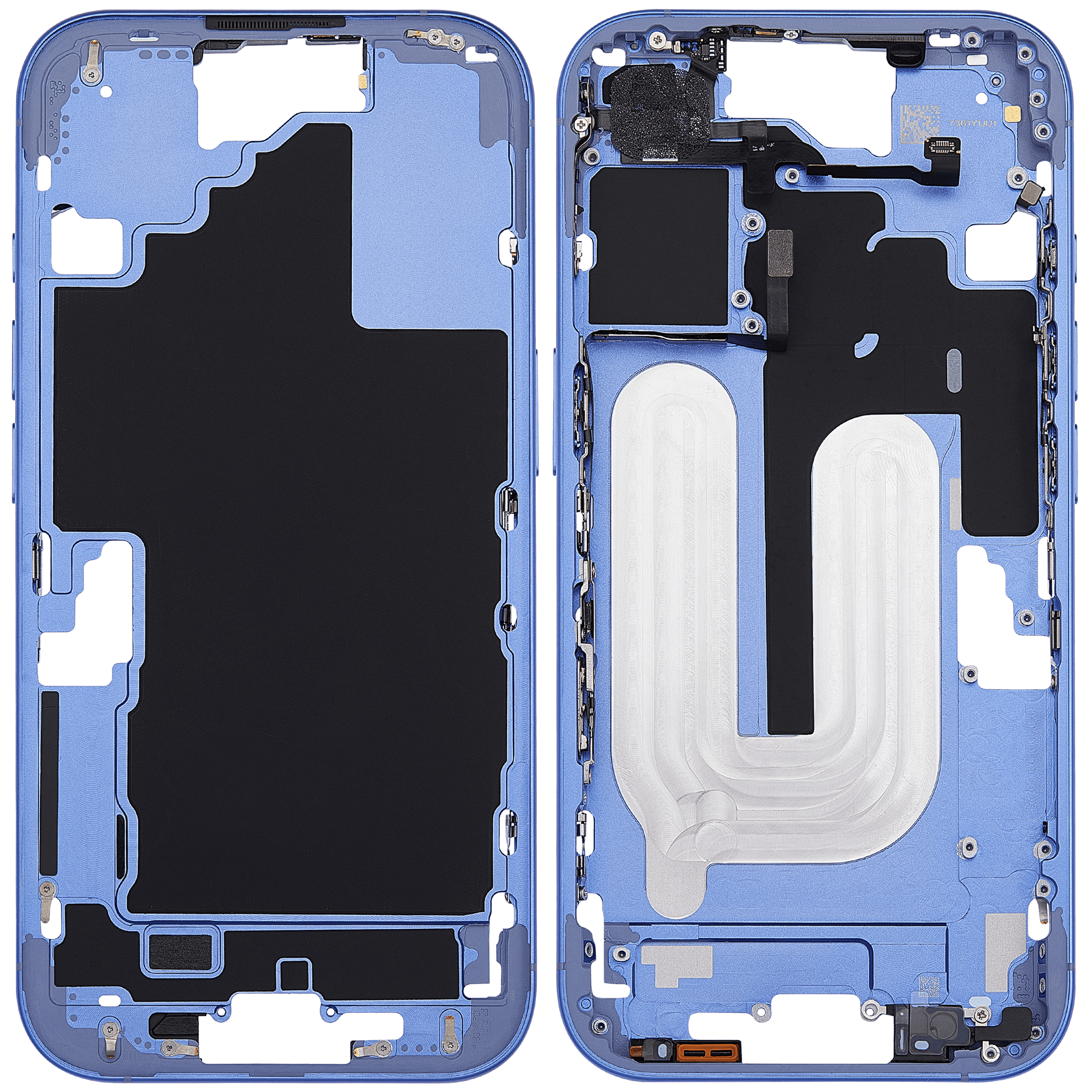Midframe/Rahmen mit Power And Volume Button für iPhone 16 (EU / Global Version) (Aftermarket Plus) (Ultramarine)