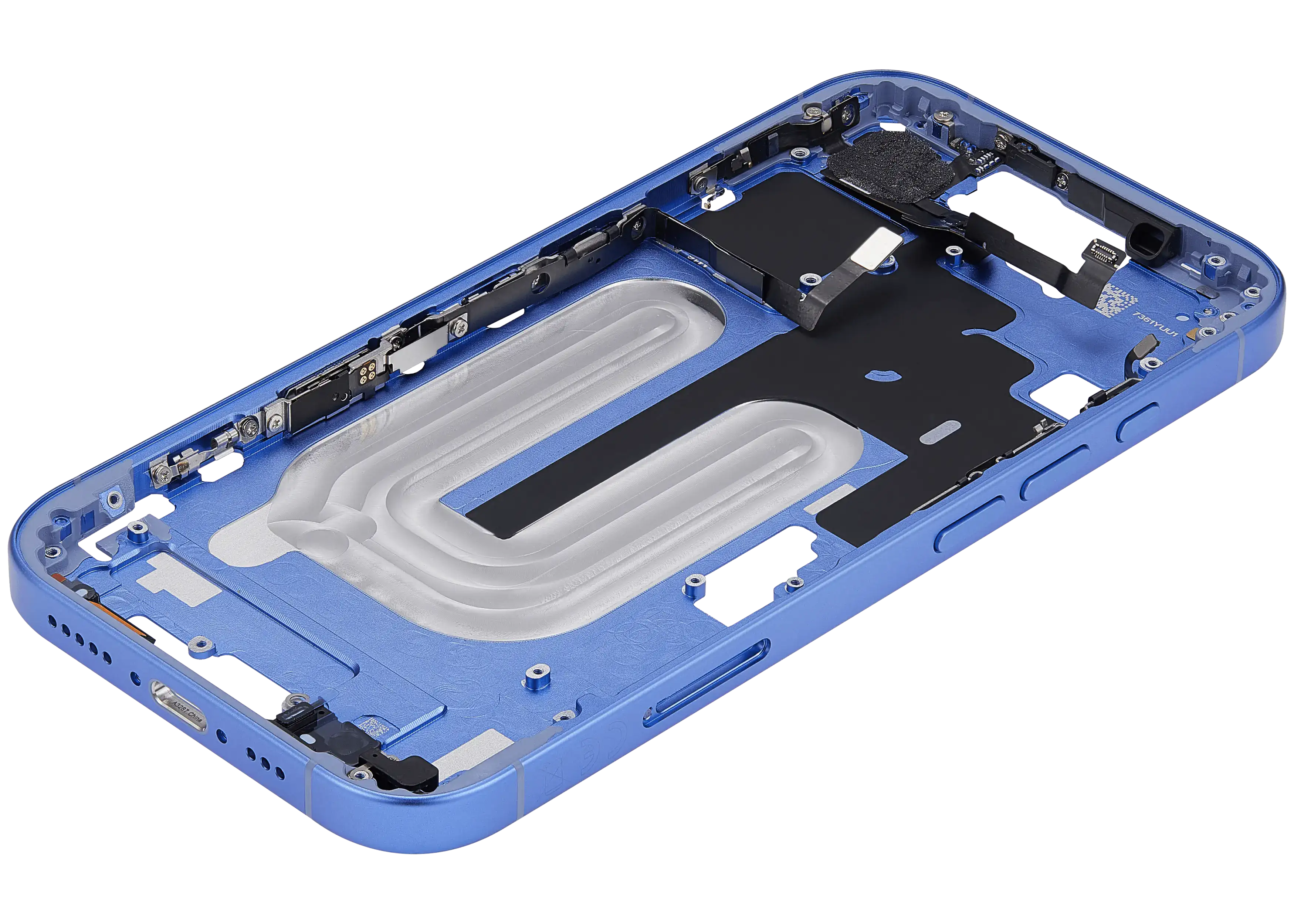 Midframe/Rahmen mit Power And Volume Button für iPhone 16 (EU / Global Version) (Aftermarket Plus) (Ultramarine)