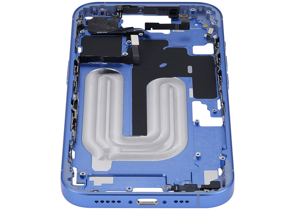 Midframe/Rahmen mit Power And Volume Button für iPhone 16 (EU / Global Version) (Aftermarket Plus) (Ultramarine)