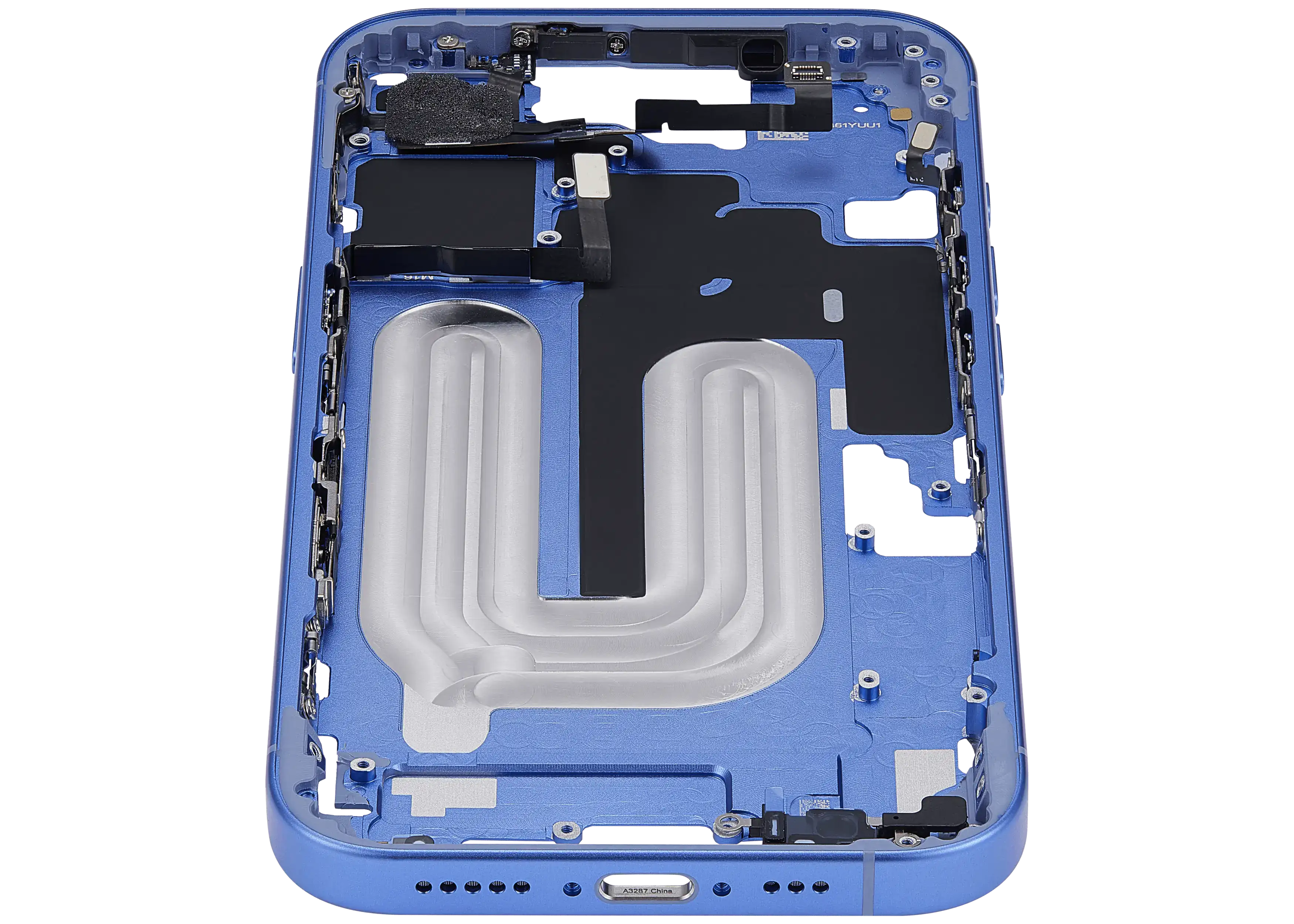 Midframe/Rahmen mit Power And Volume Button für iPhone 16 (EU / Global Version) (Aftermarket Plus) (Ultramarine)