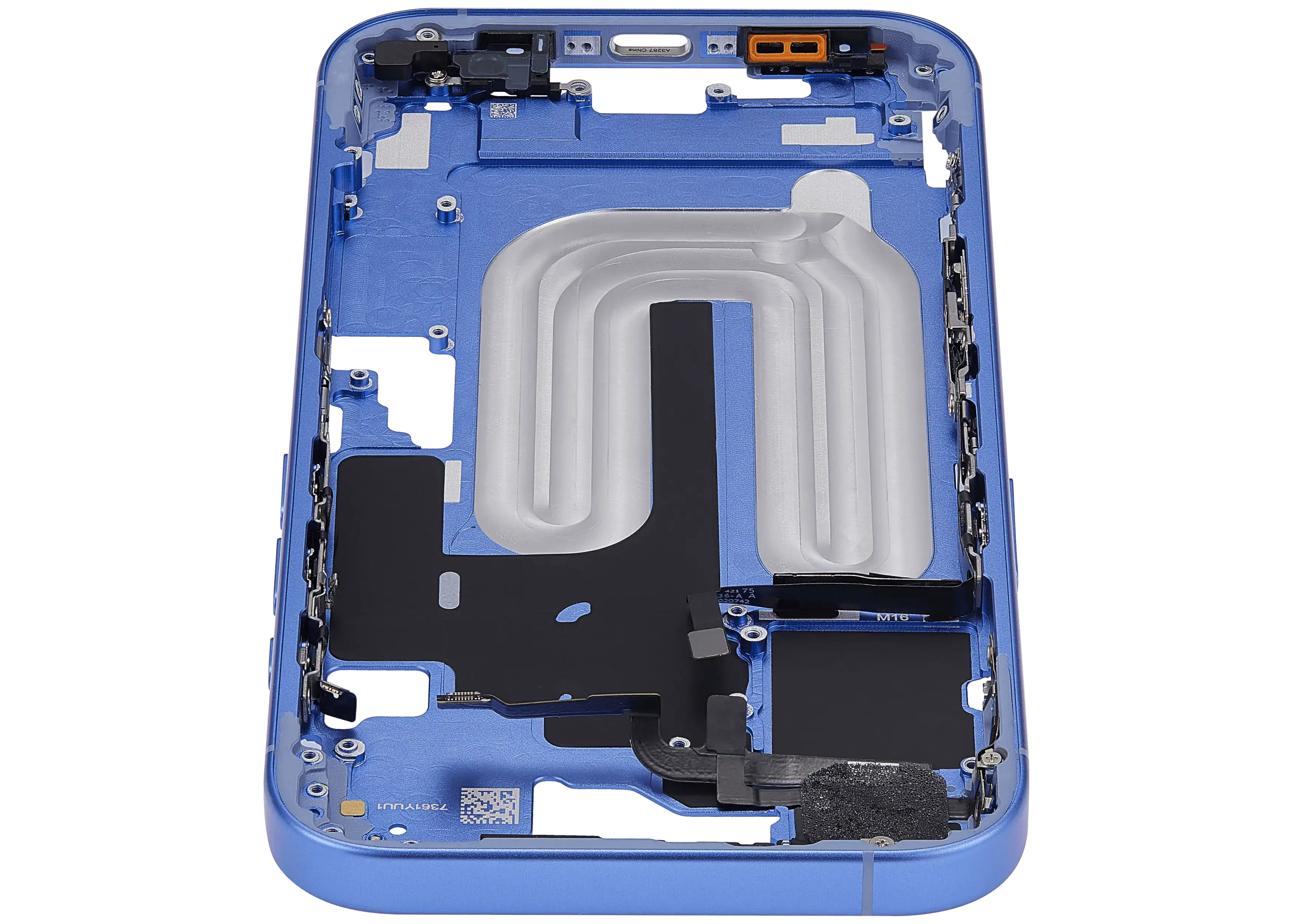 Midframe/Rahmen mit Power And Volume Button für iPhone 16 (EU / Global Version) (Aftermarket Plus) (Ultramarine)