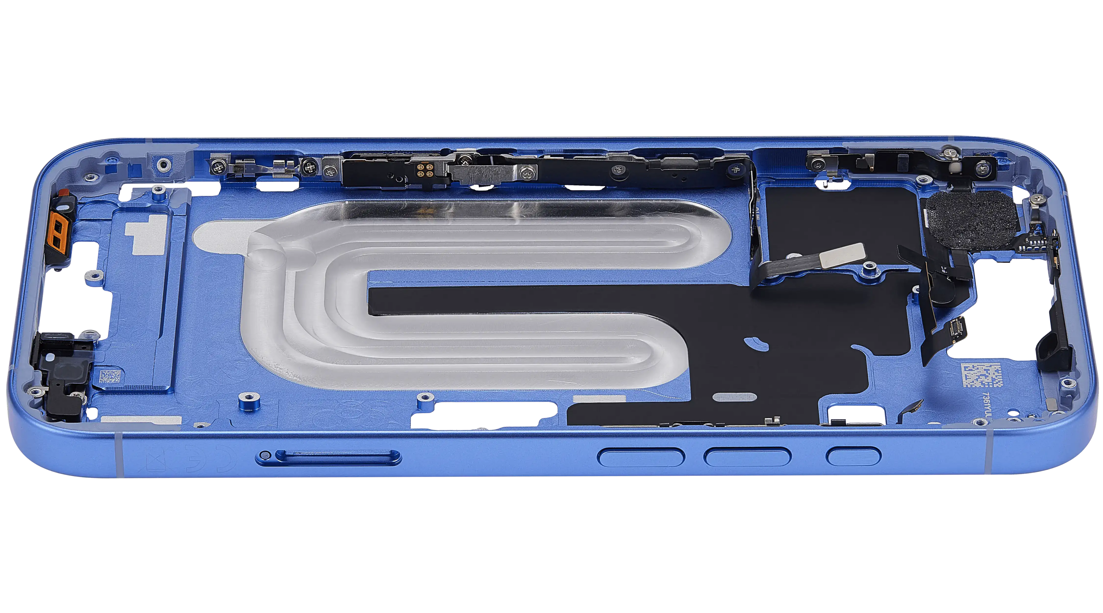 Midframe/Rahmen mit Power And Volume Button für iPhone 16 (EU / Global Version) (Aftermarket Plus) (Ultramarine)