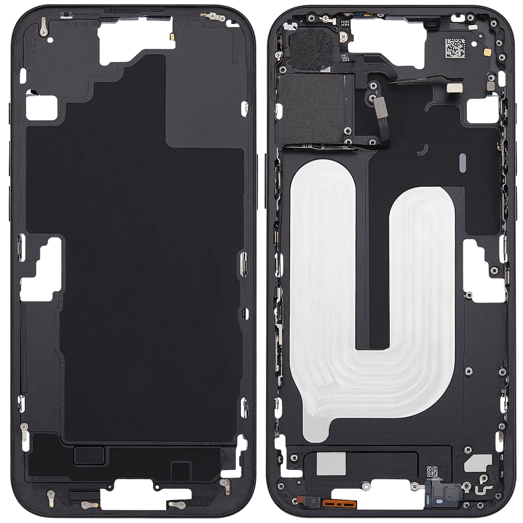 Midframe/Rahmen mit Power And Volume Button für iPhone 16 Plus (EU / Global Version) (Aftermarket Plus) (Schwarz)