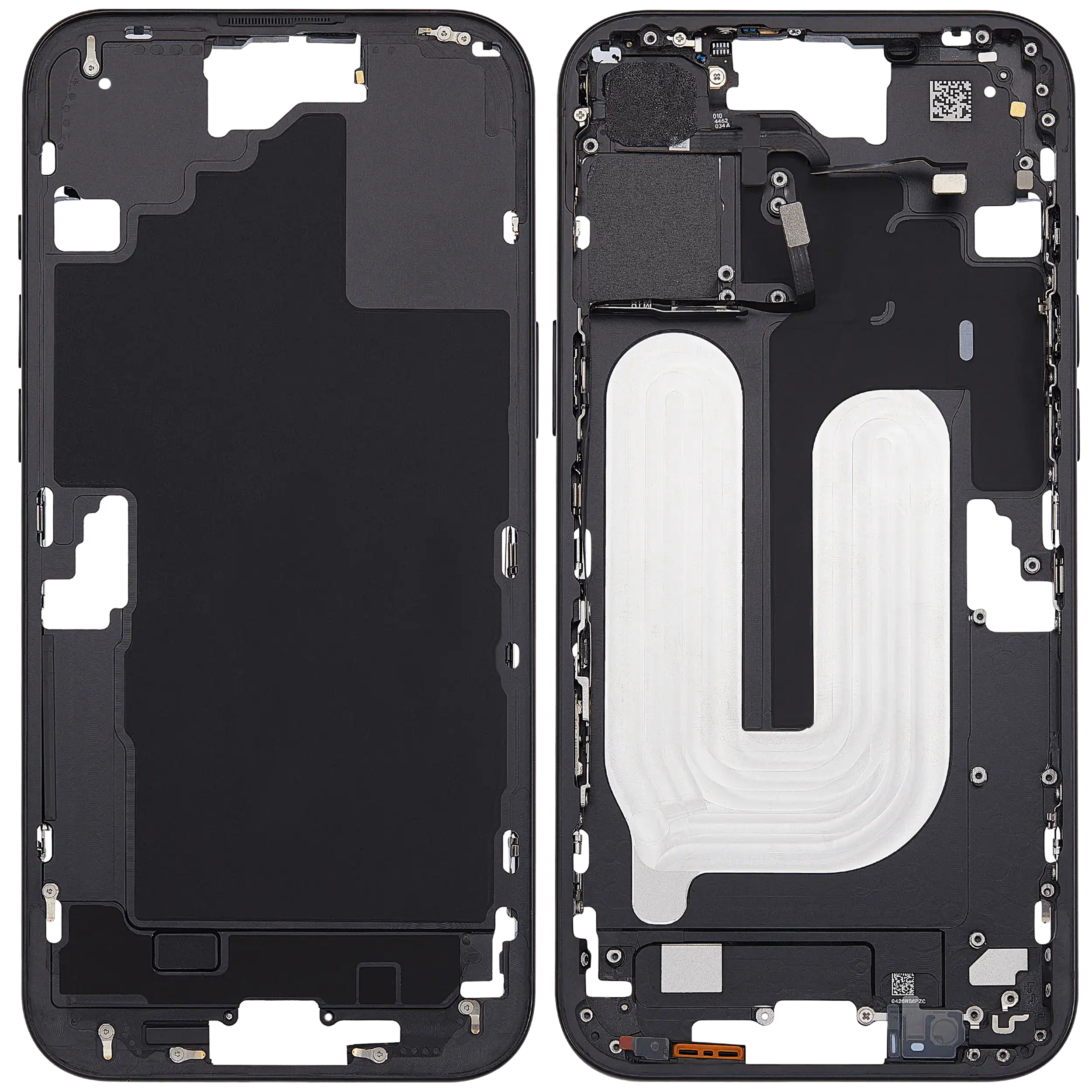 Midframe/Rahmen mit Power And Volume Button für iPhone 16 Plus (EU / Global Version) (Aftermarket Plus) (Schwarz)