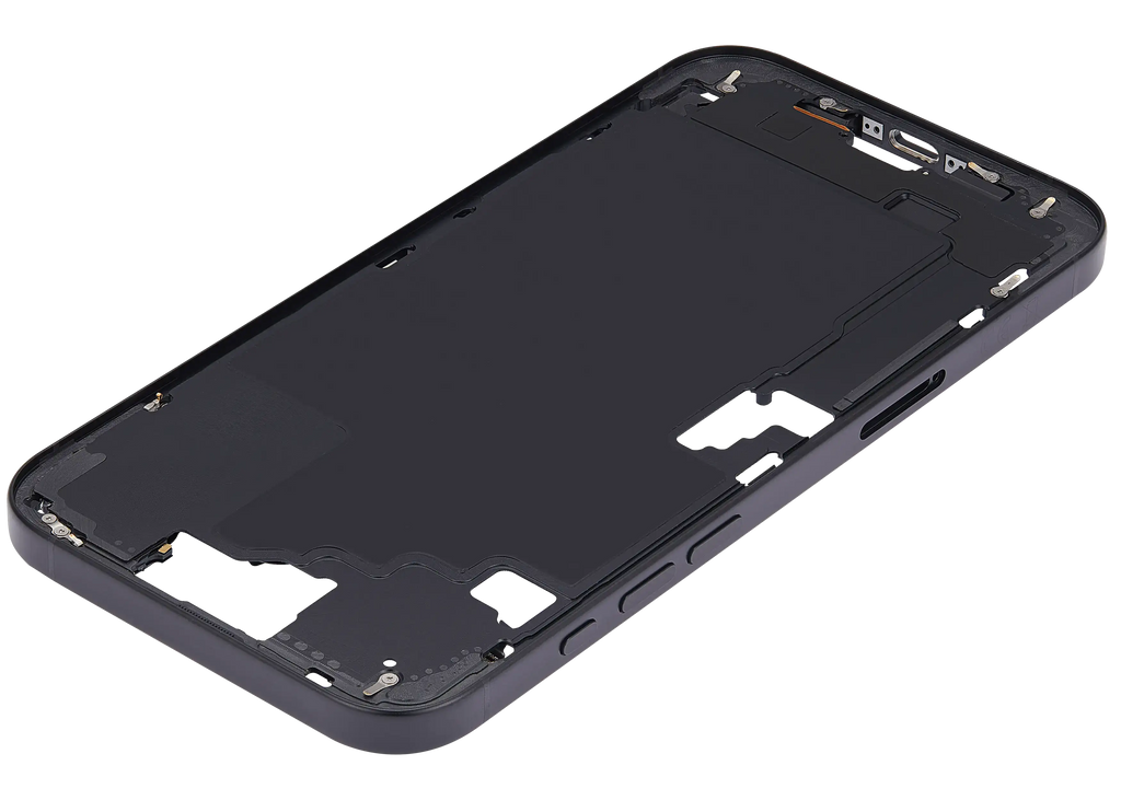 Midframe/Rahmen mit Power And Volume Button für iPhone 16 Plus (EU / Global Version) (Aftermarket Plus) (Schwarz)