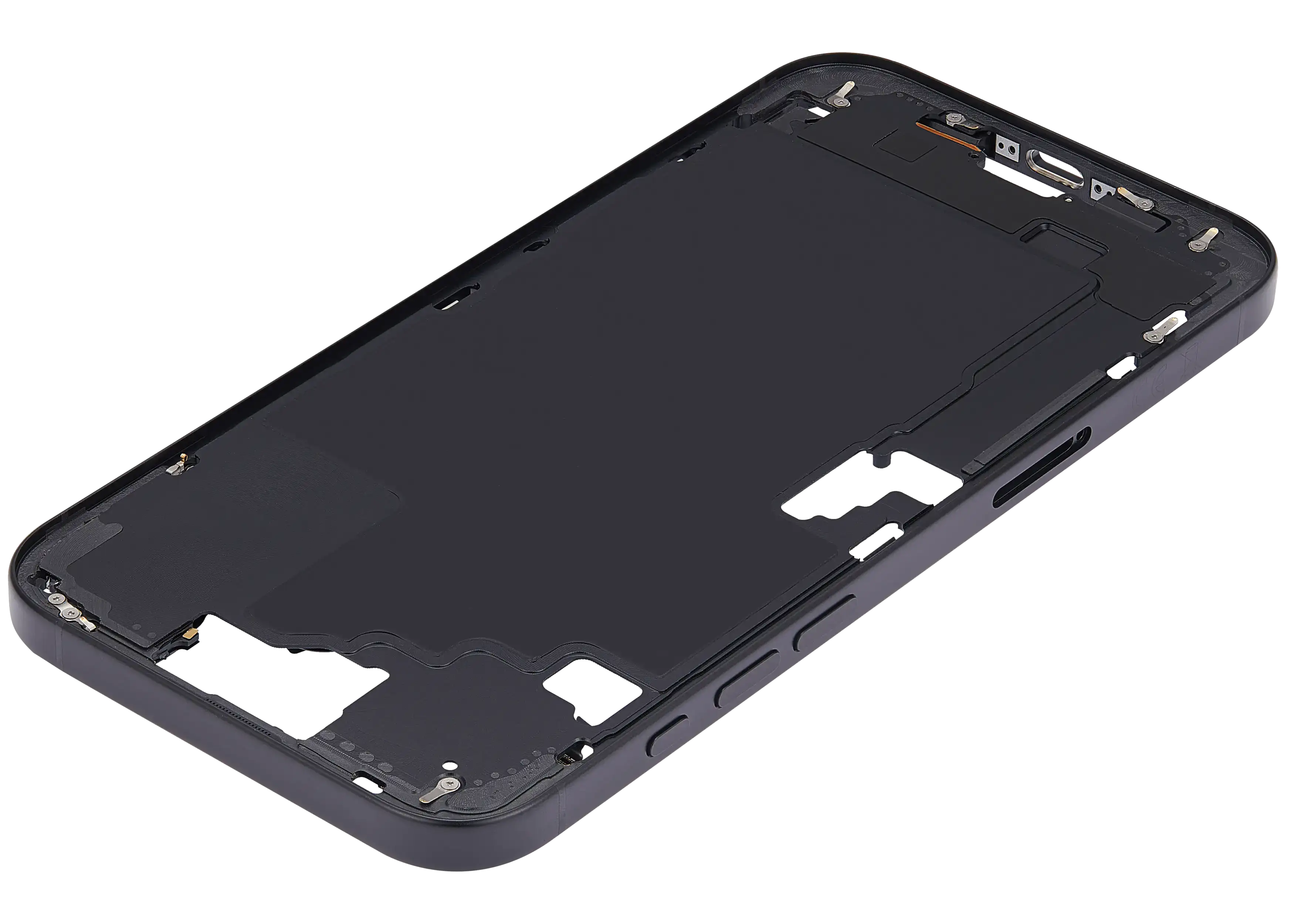 Midframe/Rahmen mit Power And Volume Button für iPhone 16 Plus (EU / Global Version) (Aftermarket Plus) (Schwarz)