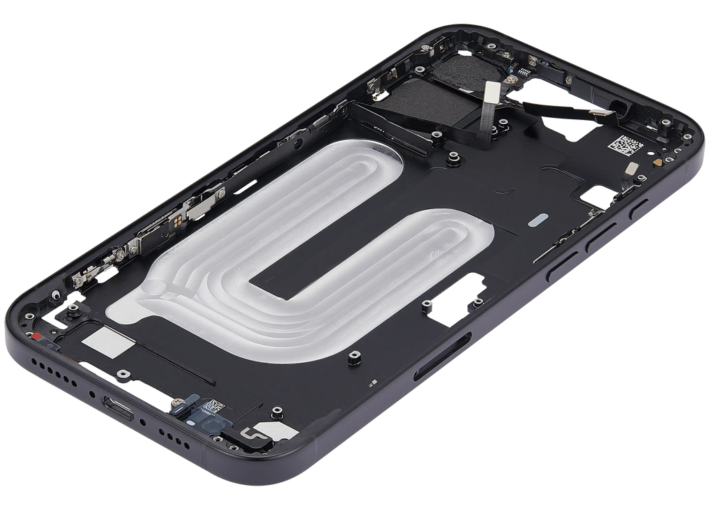 Midframe/Rahmen mit Power And Volume Button für iPhone 16 Plus (EU / Global Version) (Aftermarket Plus) (Schwarz)