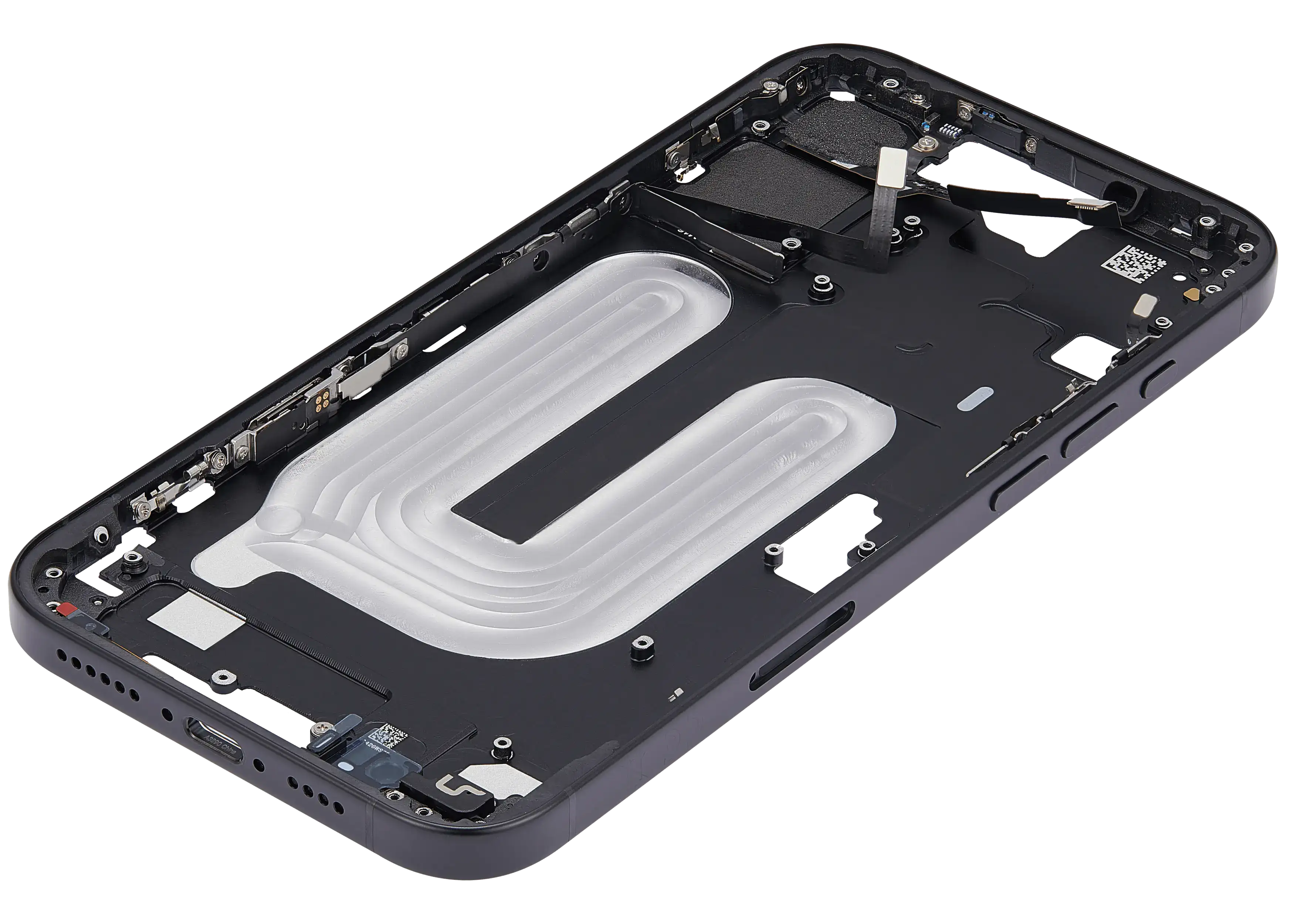 Midframe/Rahmen mit Power And Volume Button für iPhone 16 Plus (EU / Global Version) (Aftermarket Plus) (Schwarz)