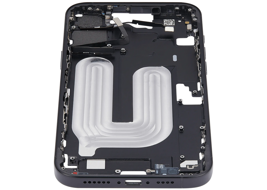 Midframe/Rahmen mit Power And Volume Button für iPhone 16 Plus (EU / Global Version) (Aftermarket Plus) (Schwarz)