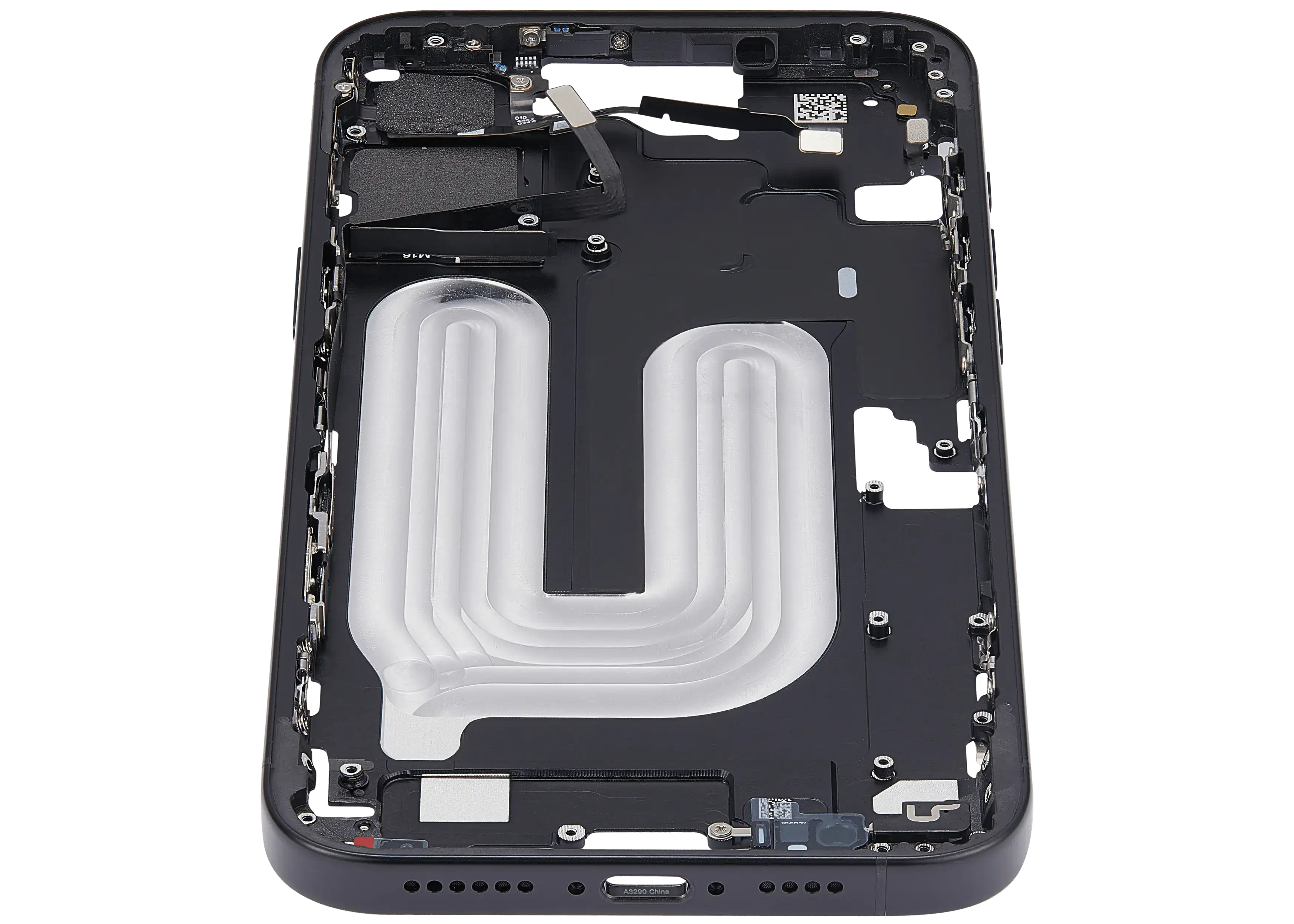 Midframe/Rahmen mit Power And Volume Button für iPhone 16 Plus (EU / Global Version) (Aftermarket Plus) (Schwarz)
