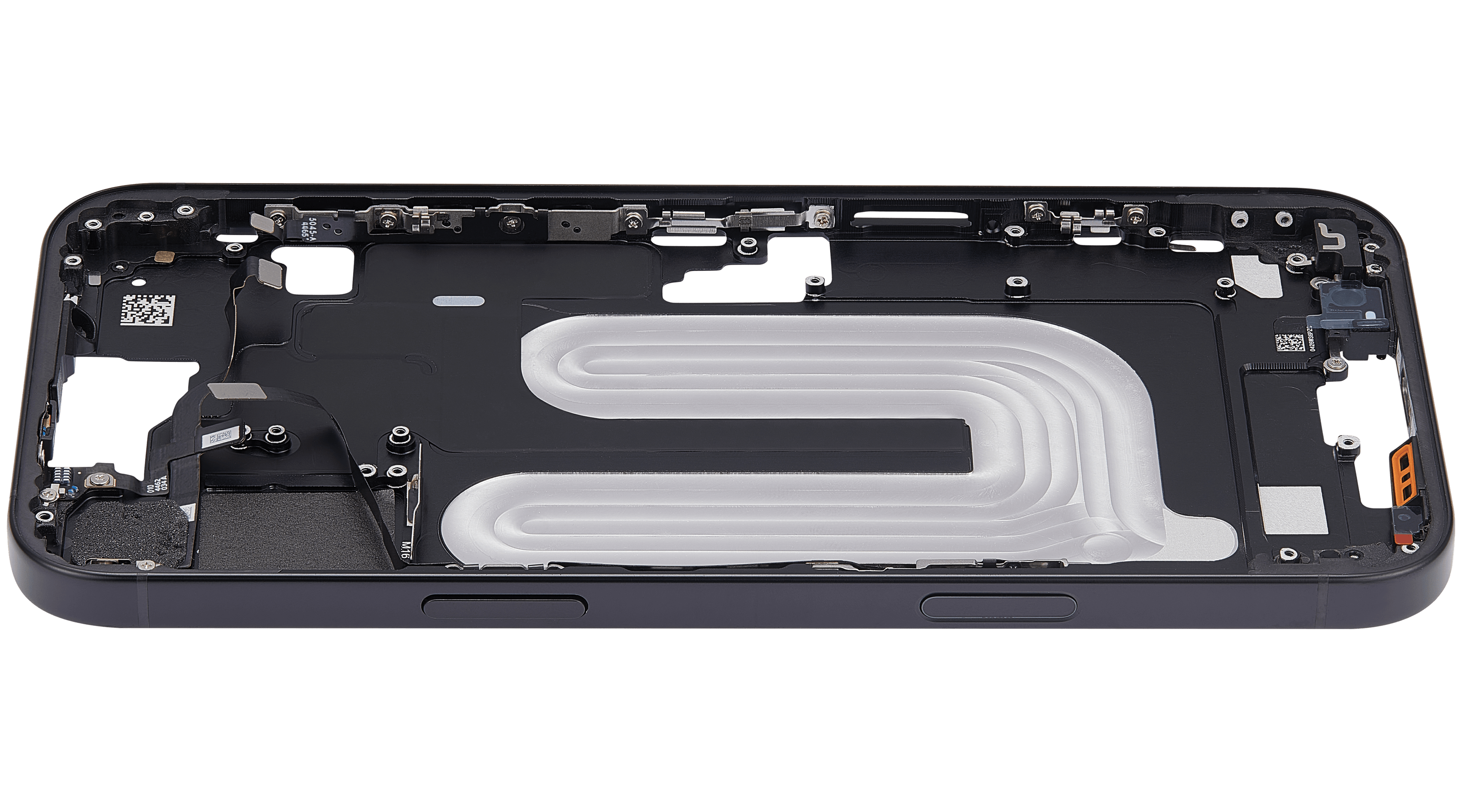Midframe/Rahmen mit Power And Volume Button für iPhone 16 Plus (EU / Global Version) (Aftermarket Plus) (Schwarz)