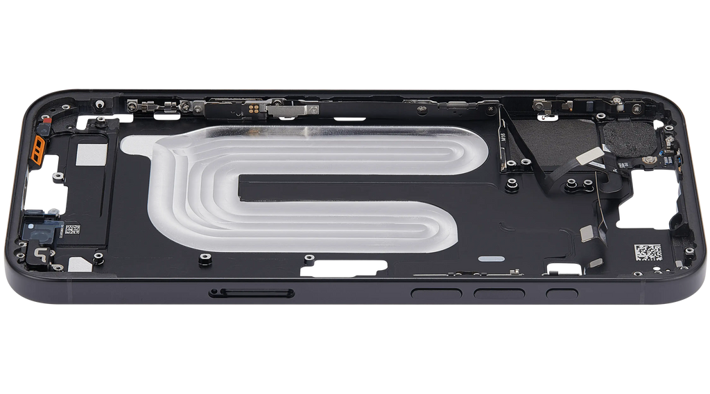 Midframe/Rahmen mit Power And Volume Button für iPhone 16 Plus (EU / Global Version) (Aftermarket Plus) (Schwarz)