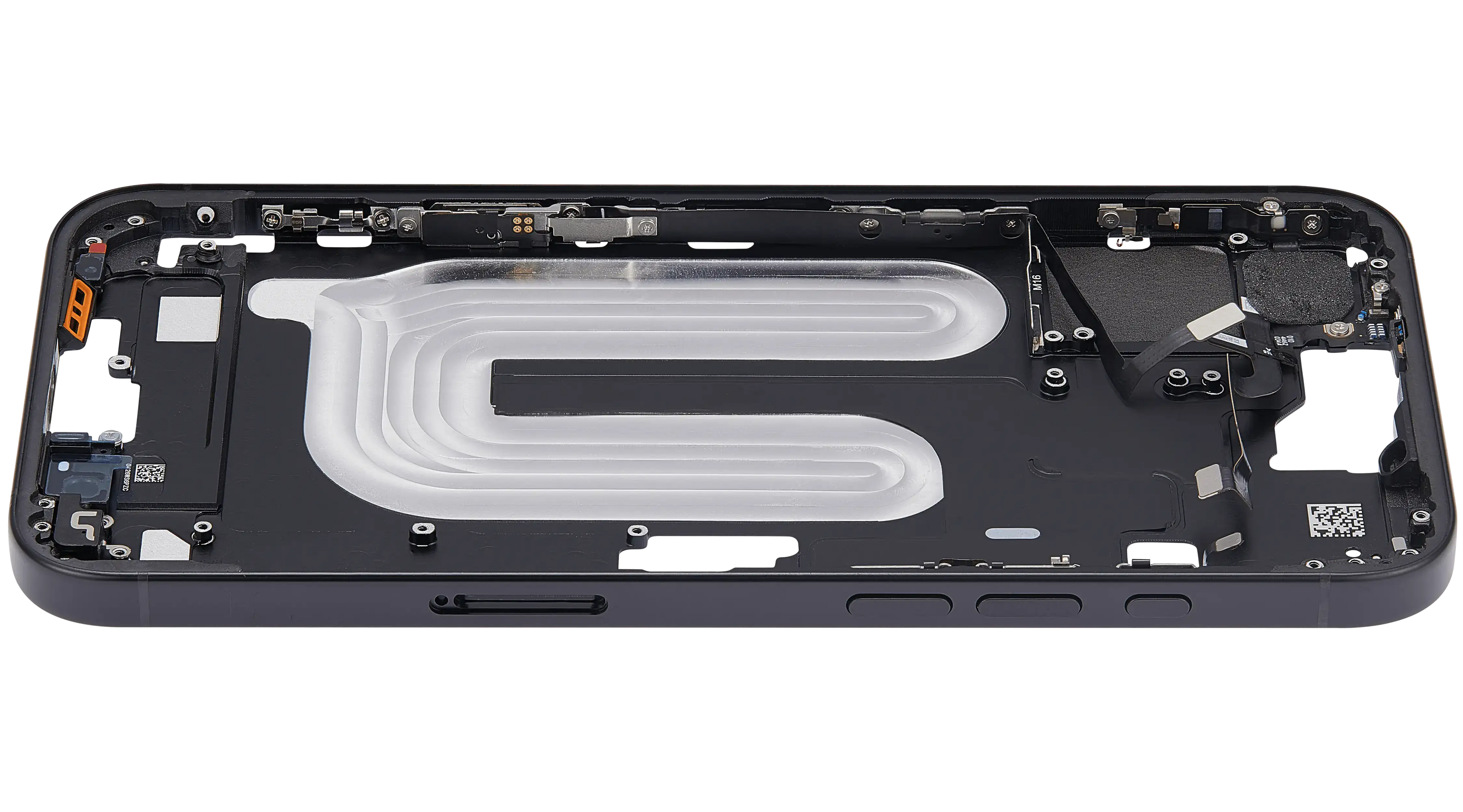 Midframe/Rahmen mit Power And Volume Button für iPhone 16 Plus (EU / Global Version) (Aftermarket Plus) (Schwarz)