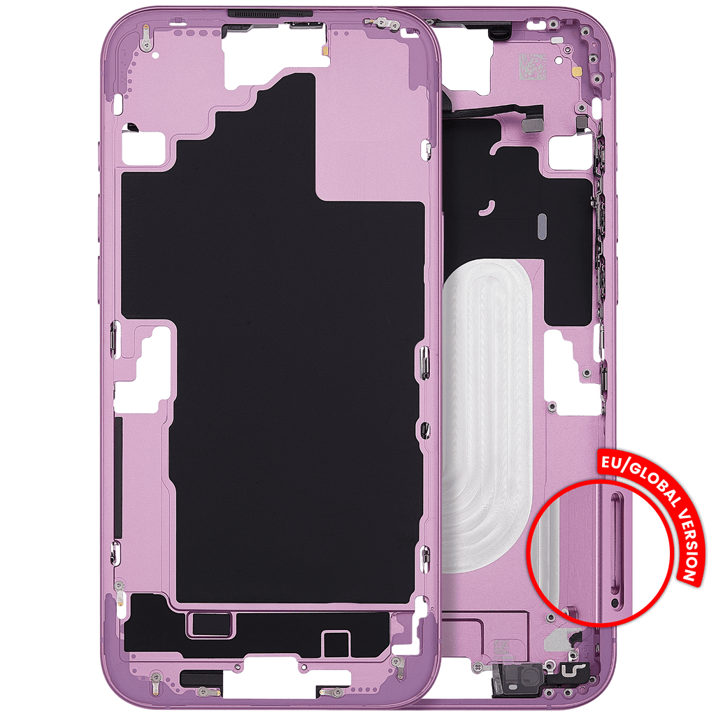 Midframe/Rahmen mit Power And Volume Button für iPhone 16 Plus (EU / Global Version) (Aftermarket Plus) (Pink)