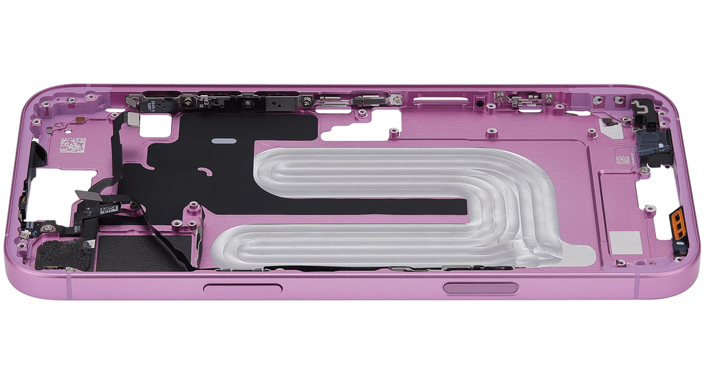Midframe/Rahmen mit Power And Volume Button für iPhone 16 Plus (EU / Global Version) (Aftermarket Plus) (Pink)