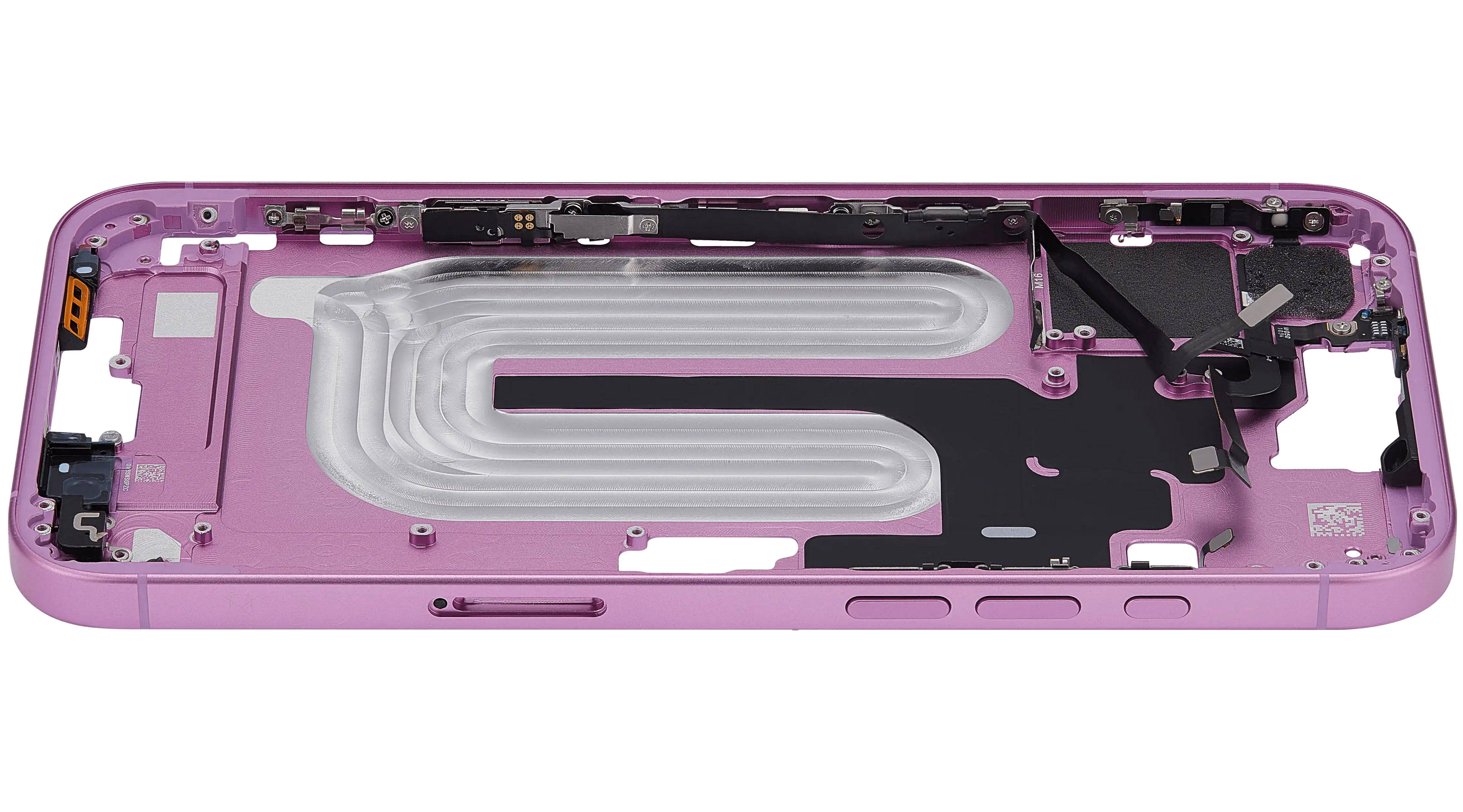 Midframe/Rahmen mit Power And Volume Button für iPhone 16 Plus (EU / Global Version) (Aftermarket Plus) (Pink)