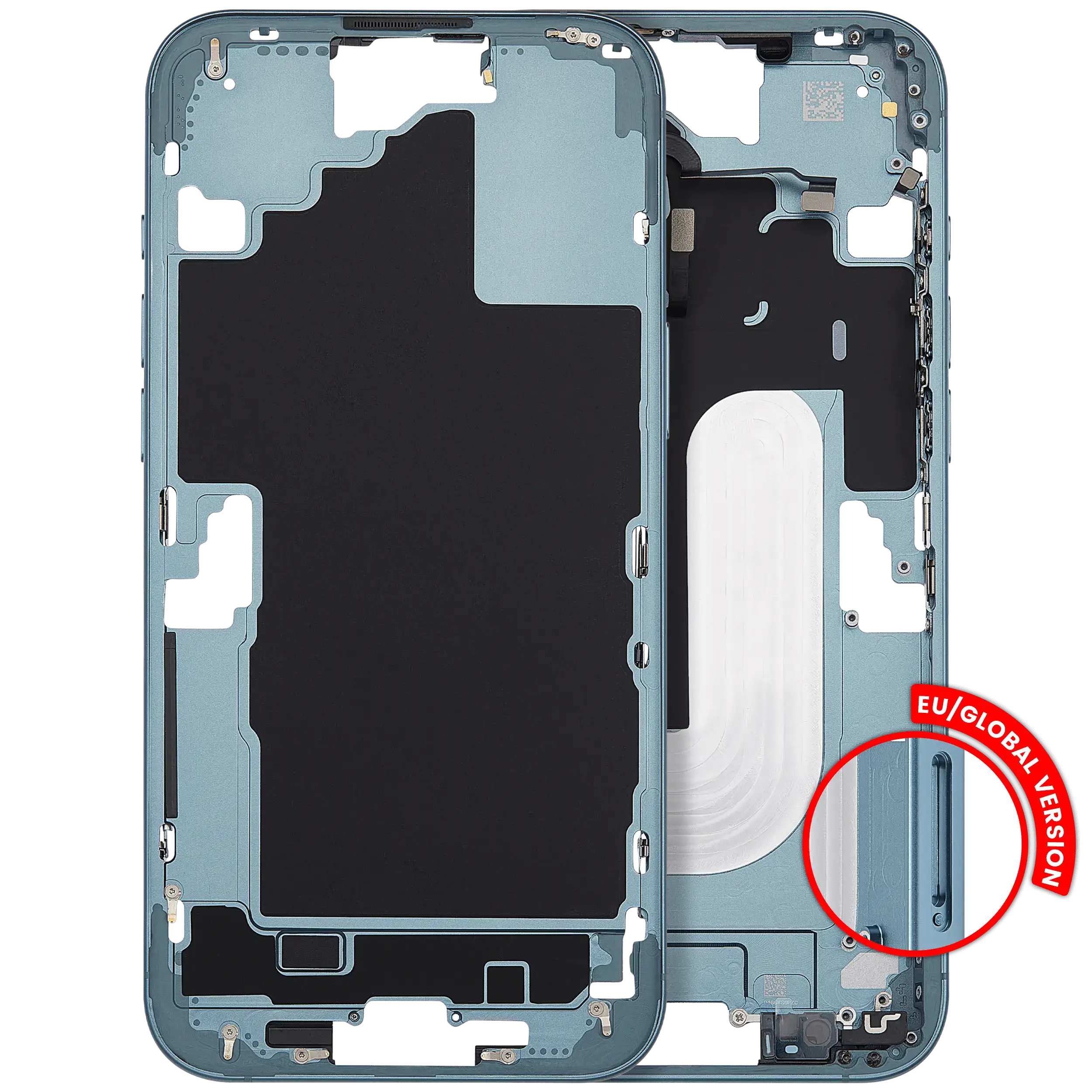 Midframe/Rahmen mit Power And Volume Button für iPhone 16 Plus (EU / Global Version) (Aftermarket Plus) (Teal)