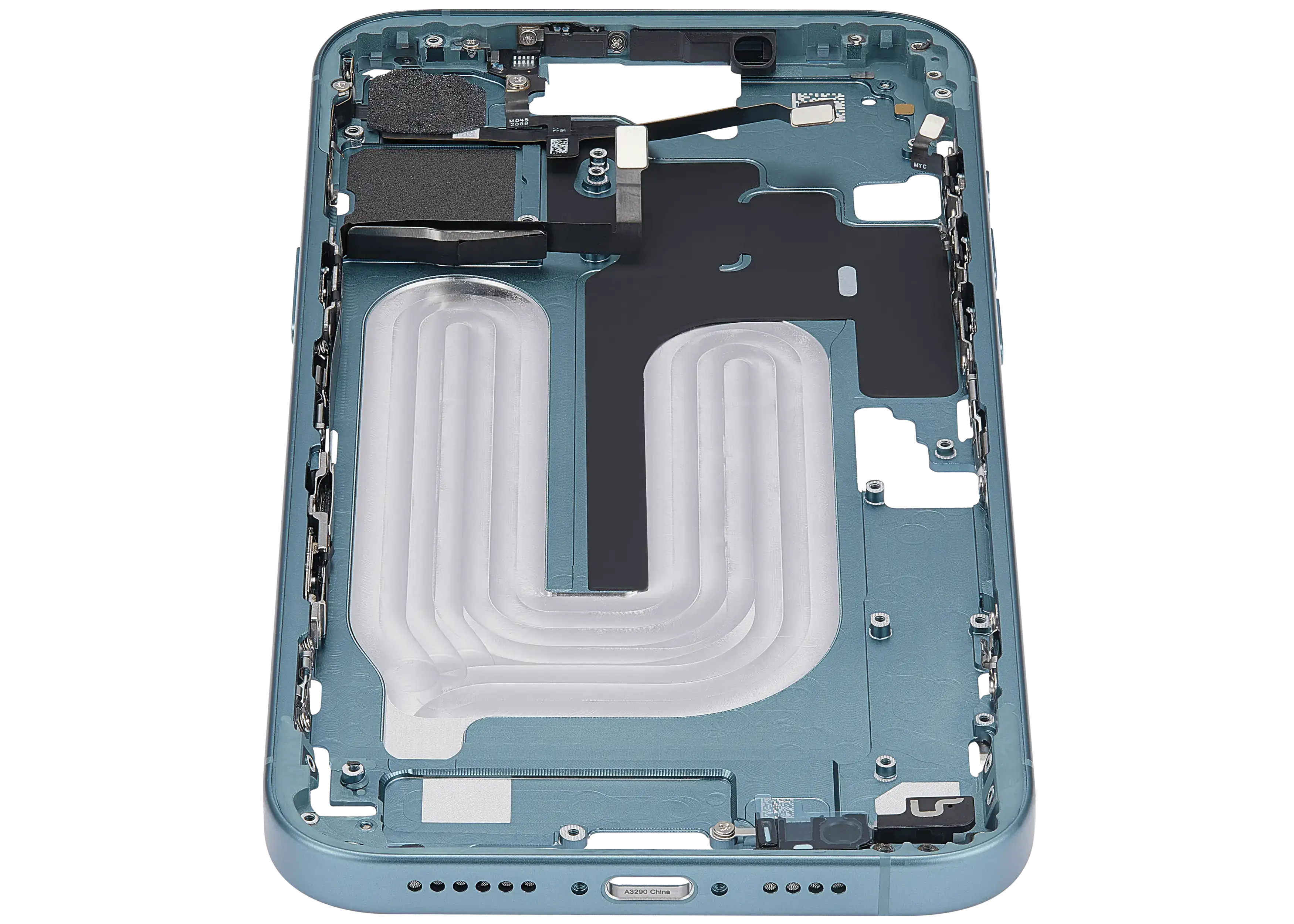 Midframe/Rahmen mit Power And Volume Button für iPhone 16 Plus (EU / Global Version) (Aftermarket Plus) (Teal)