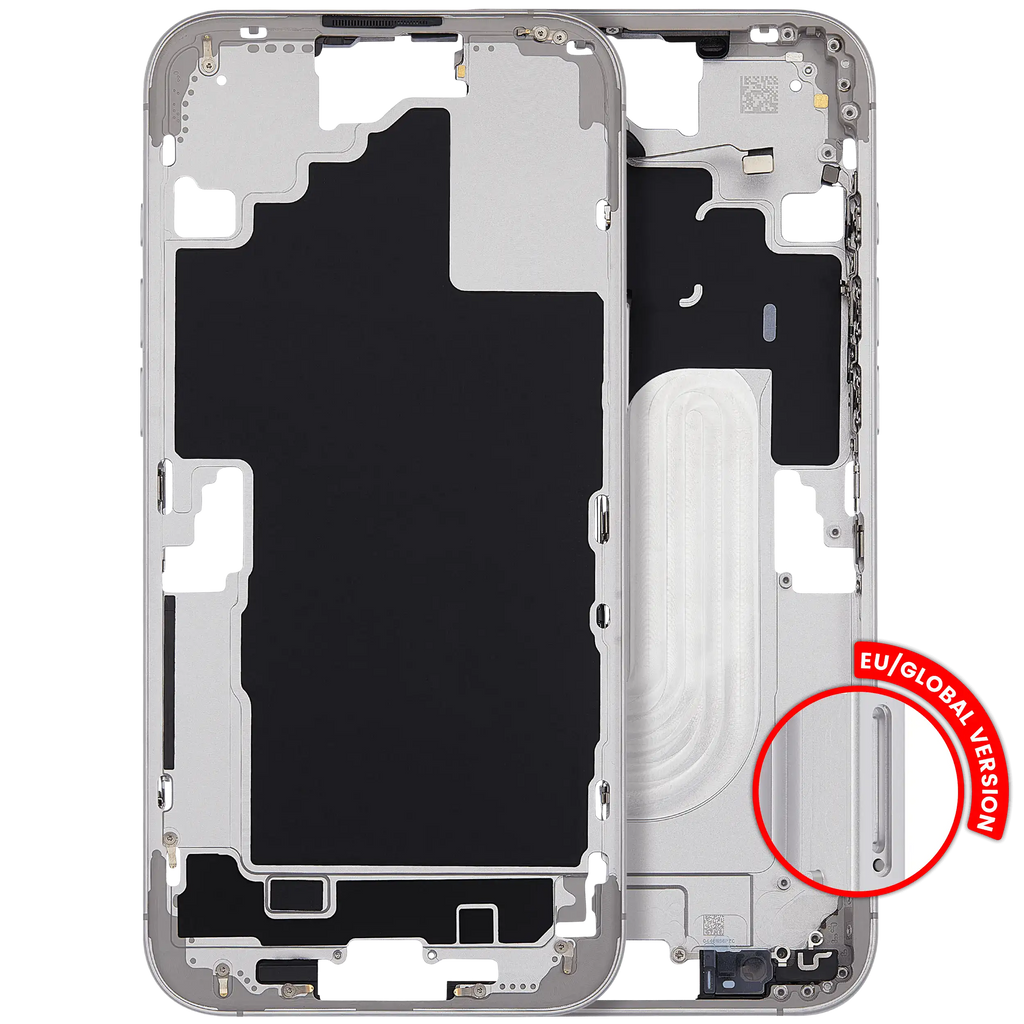 Midframe/Rahmen mit Power And Volume Button für iPhone 16 Plus (EU / Global Version) (Aftermarket Plus) (Weiß)