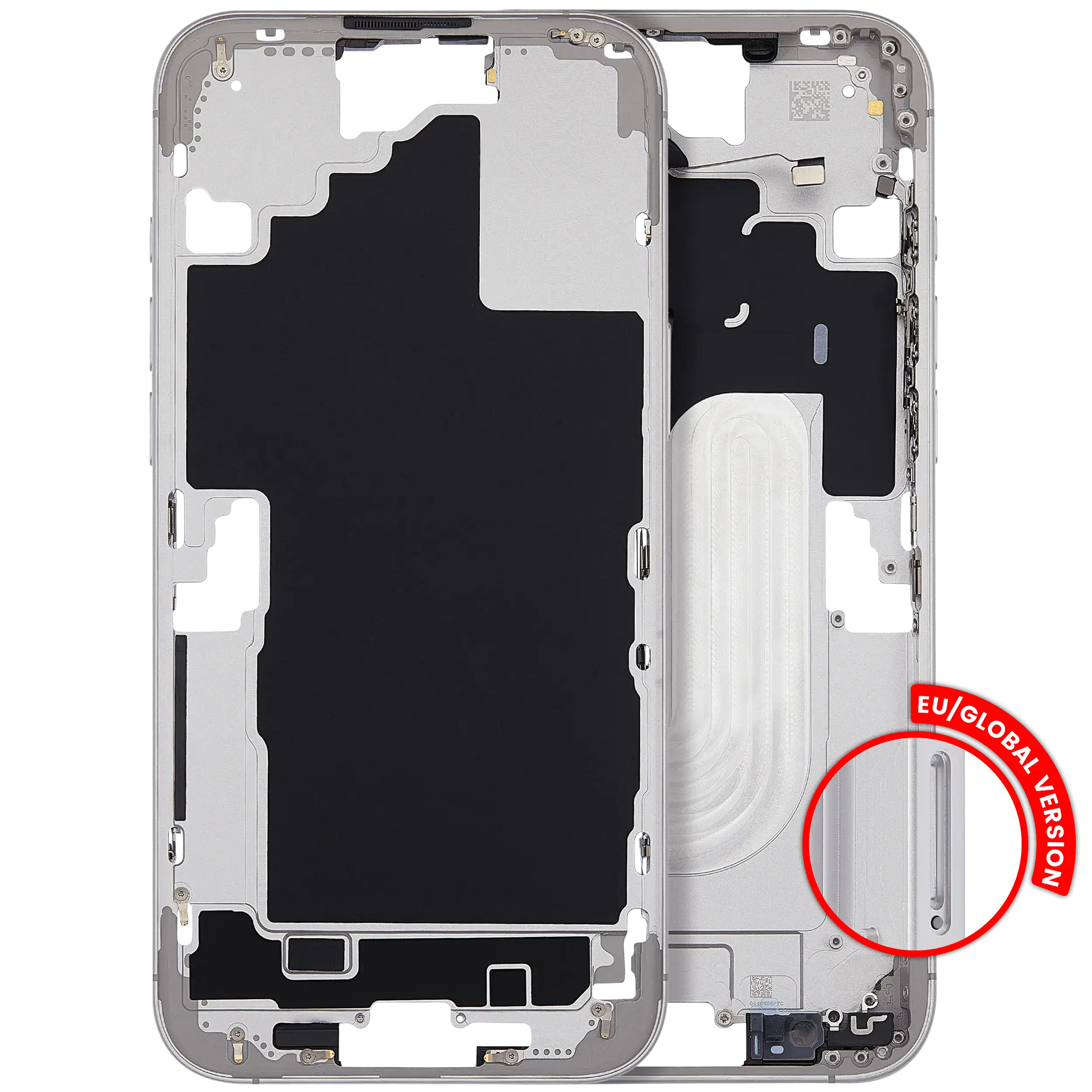 Midframe/Rahmen mit Power And Volume Button für iPhone 16 Plus (EU / Global Version) (Aftermarket Plus) (Weiß)