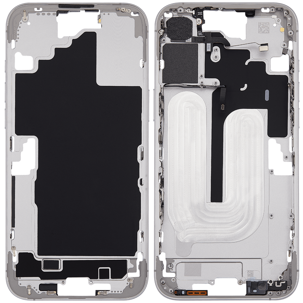 Midframe/Rahmen mit Power And Volume Button für iPhone 16 Plus (EU / Global Version) (Aftermarket Plus) (Weiß)