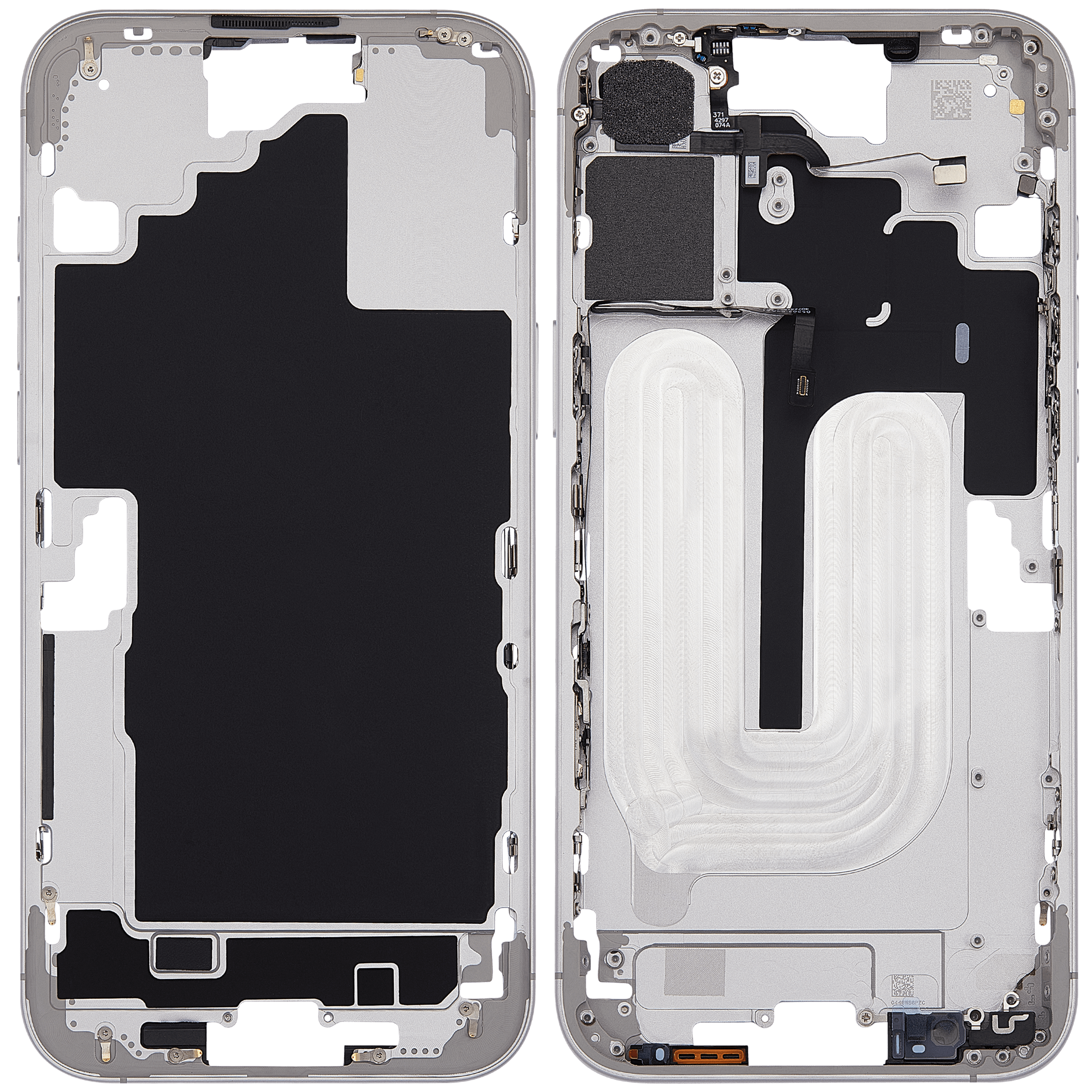 Midframe/Rahmen mit Power And Volume Button für iPhone 16 Plus (EU / Global Version) (Aftermarket Plus) (Weiß)