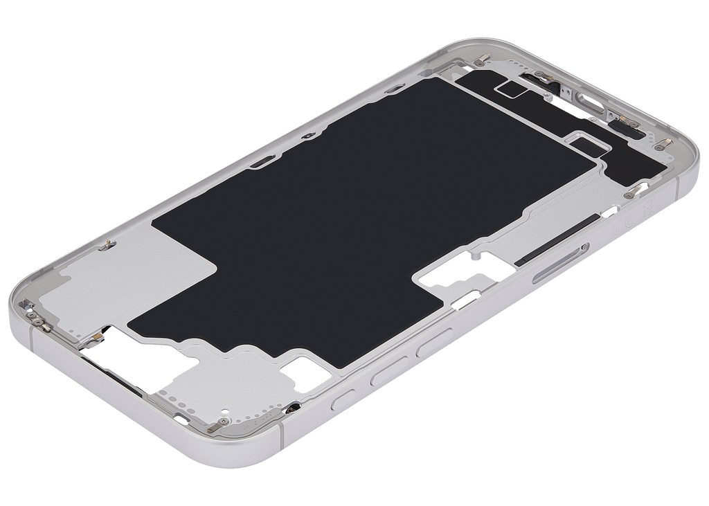 Midframe/Rahmen mit Power And Volume Button für iPhone 16 Plus (EU / Global Version) (Aftermarket Plus) (Weiß)