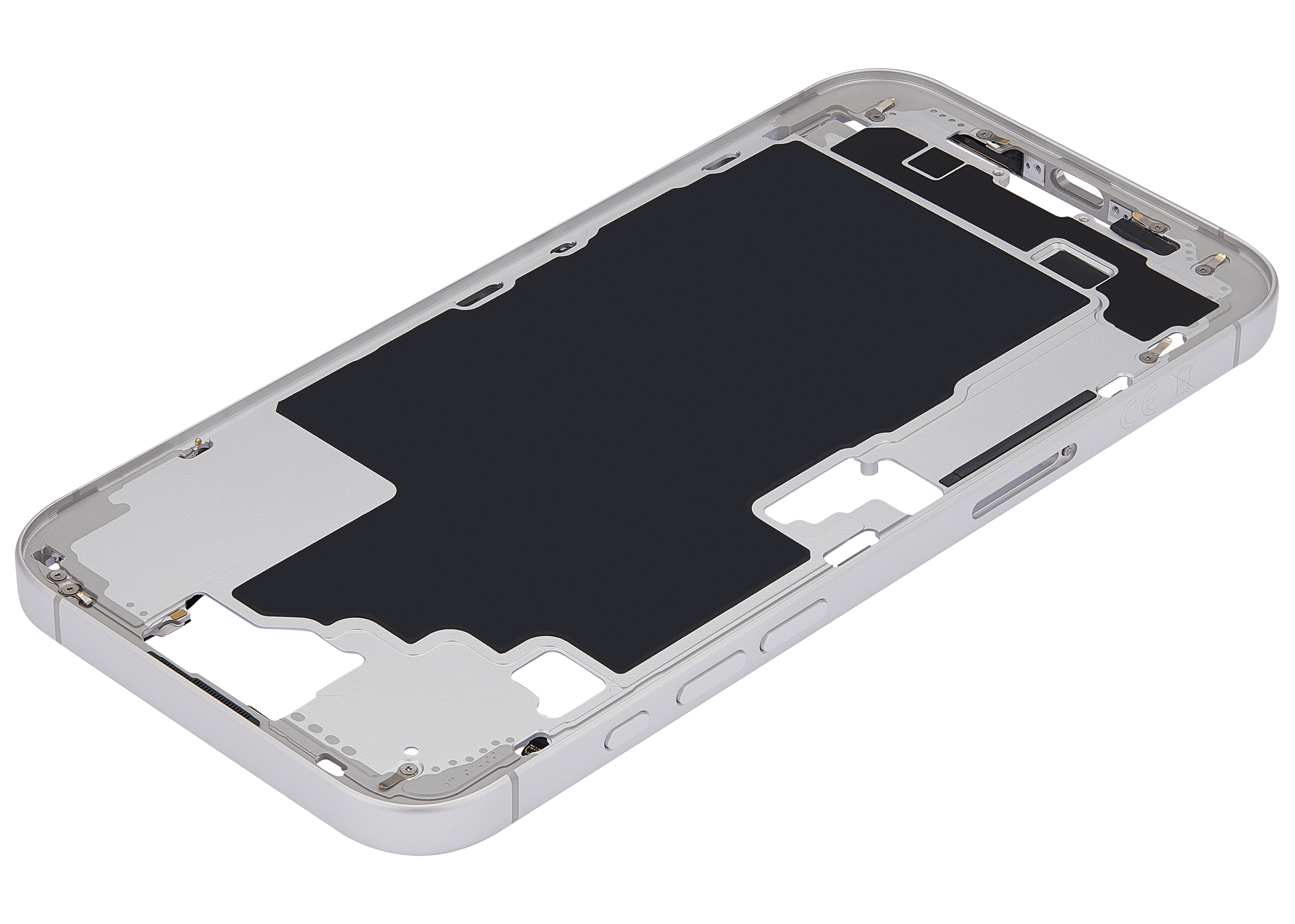 Midframe/Rahmen mit Power And Volume Button für iPhone 16 Plus (EU / Global Version) (Aftermarket Plus) (Weiß)