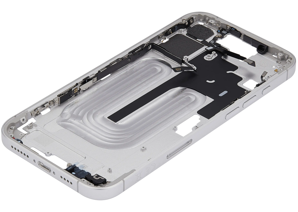 Midframe/Rahmen mit Power And Volume Button für iPhone 16 Plus (EU / Global Version) (Aftermarket Plus) (Weiß)