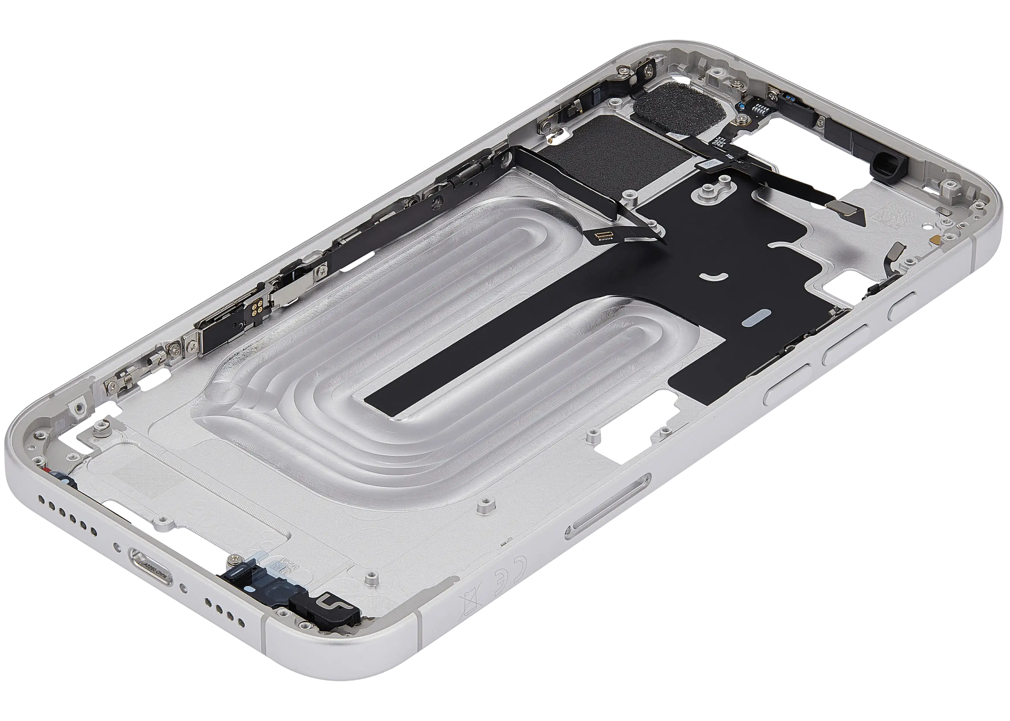 Midframe/Rahmen mit Power And Volume Button für iPhone 16 Plus (EU / Global Version) (Aftermarket Plus) (Weiß)