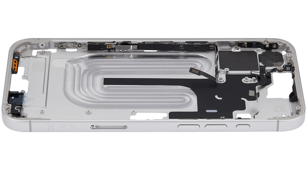 Midframe/Rahmen mit Power And Volume Button für iPhone 16 Plus (EU / Global Version) (Aftermarket Plus) (Weiß)