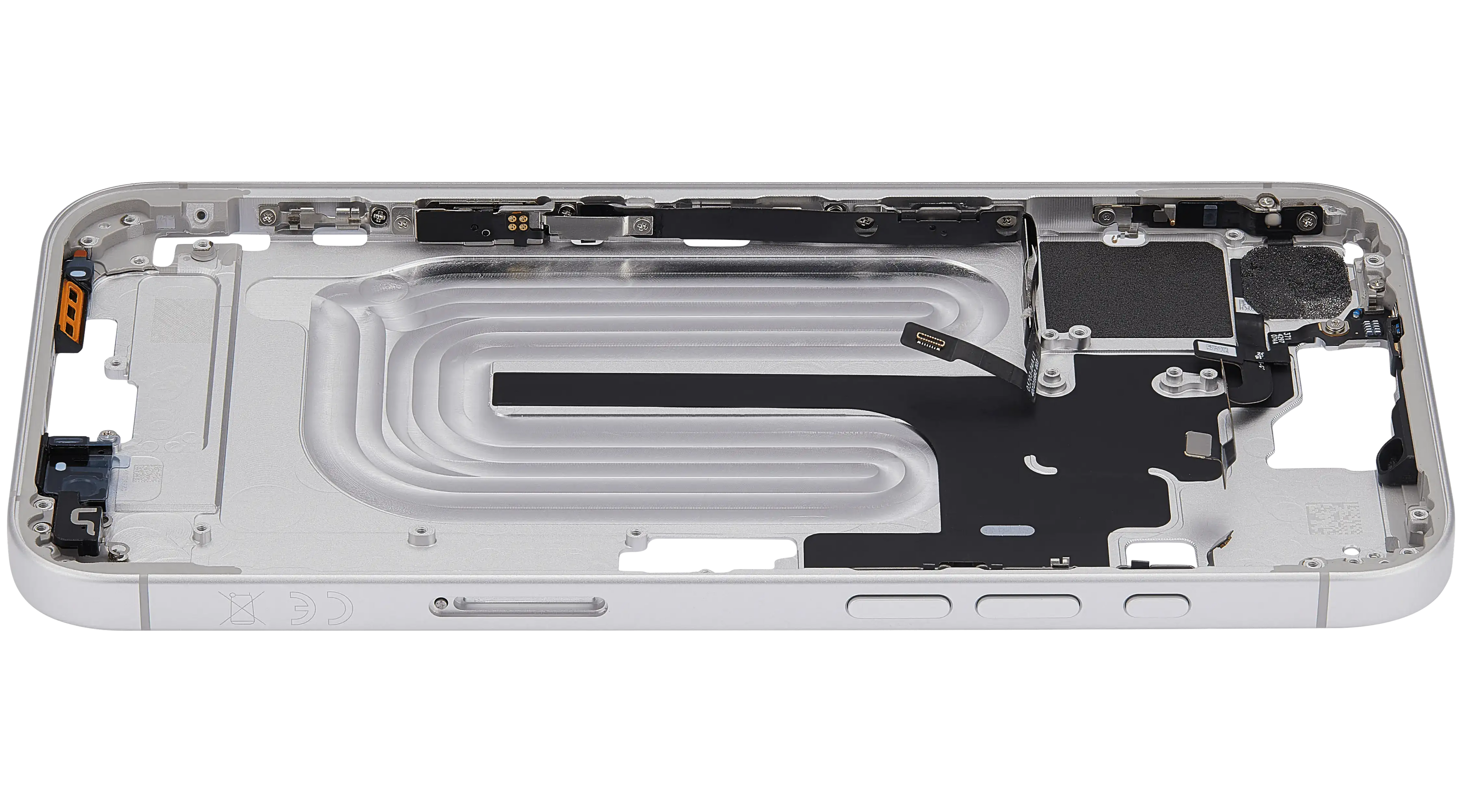 Midframe/Rahmen mit Power And Volume Button für iPhone 16 Plus (EU / Global Version) (Aftermarket Plus) (Weiß)