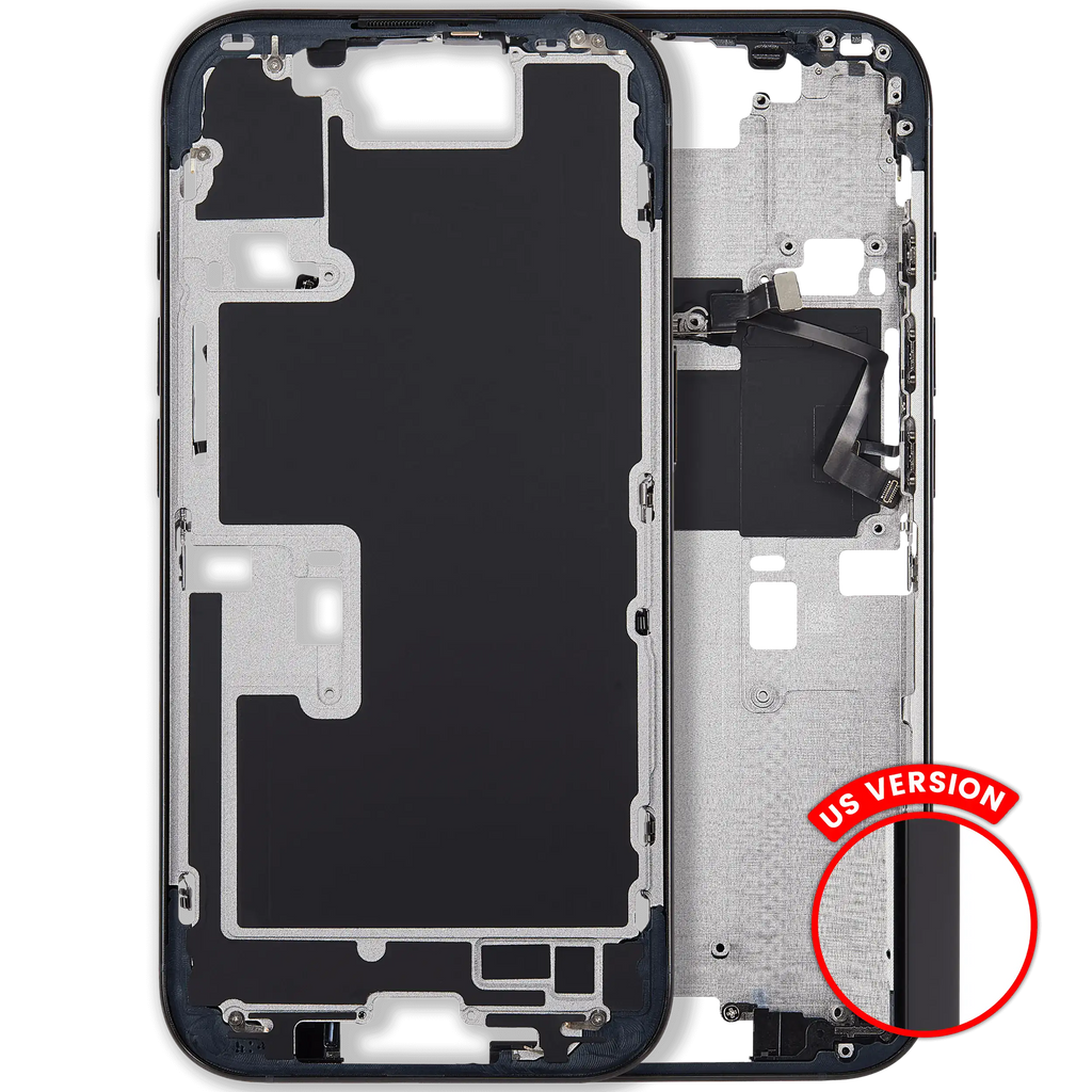 Midframe/Rahmen mit Power And Volume Button für iPhone 16 Pro (US-Version) (Aftermarket Plus) (Schwarz Titanium)