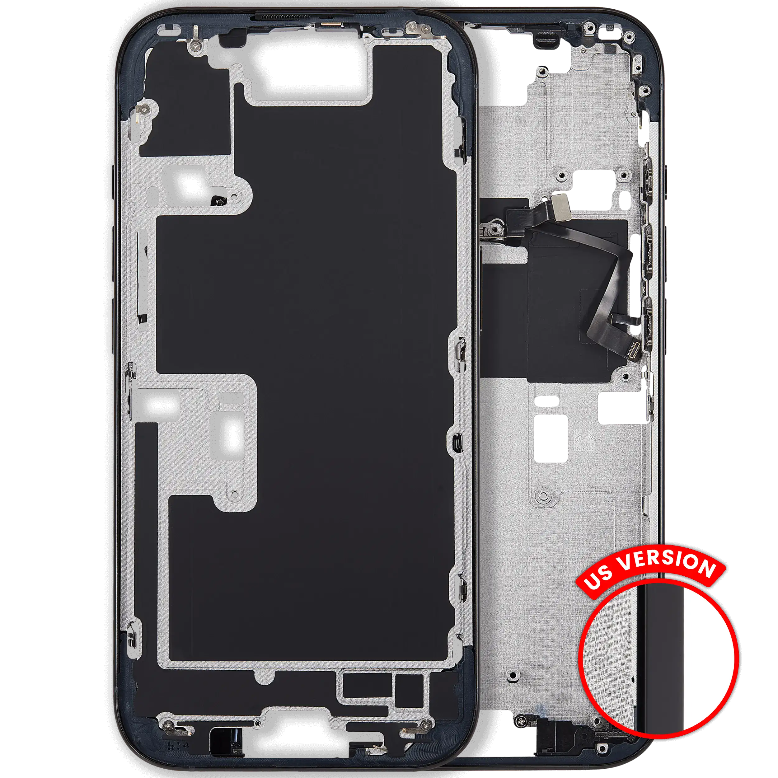 Midframe/Rahmen mit Power And Volume Button für iPhone 16 Pro (US-Version) (Aftermarket Plus) (Schwarz Titanium)
