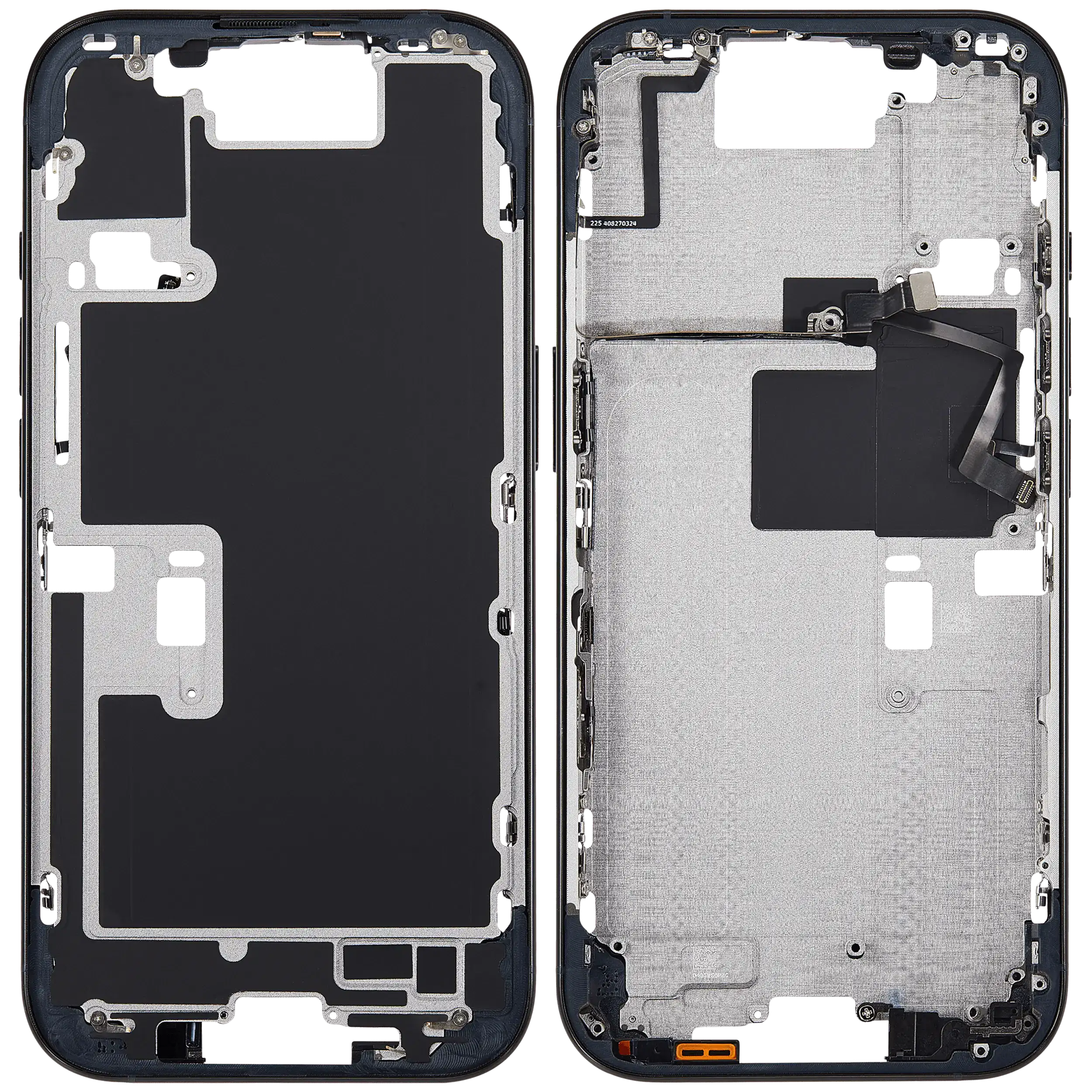 Midframe/Rahmen mit Power And Volume Button für iPhone 16 Pro (US-Version) (Aftermarket Plus) (Schwarz Titanium)
