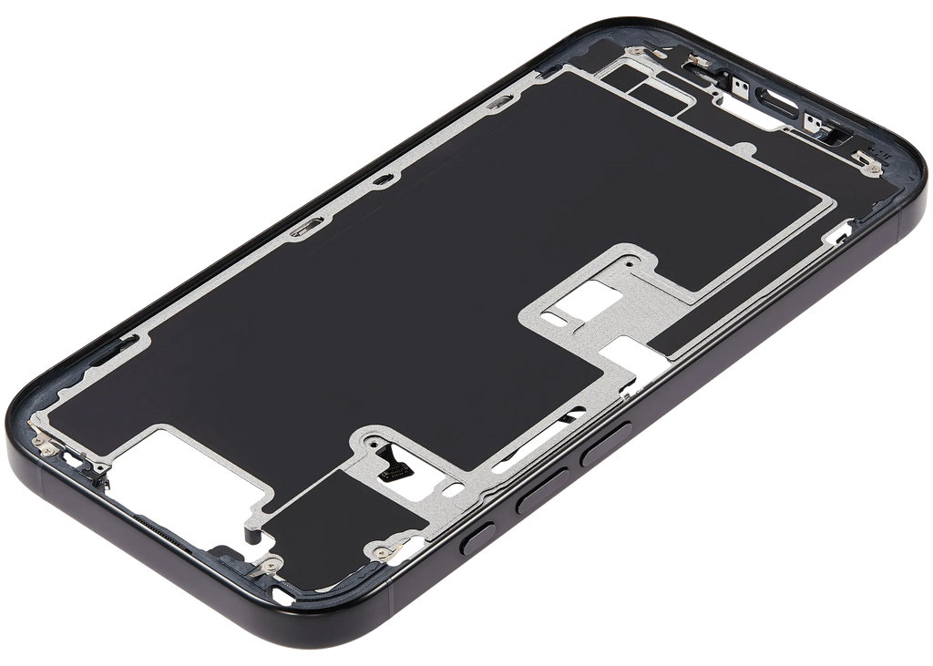 Midframe/Rahmen mit Power And Volume Button für iPhone 16 Pro (US-Version) (Aftermarket Plus) (Schwarz Titanium)