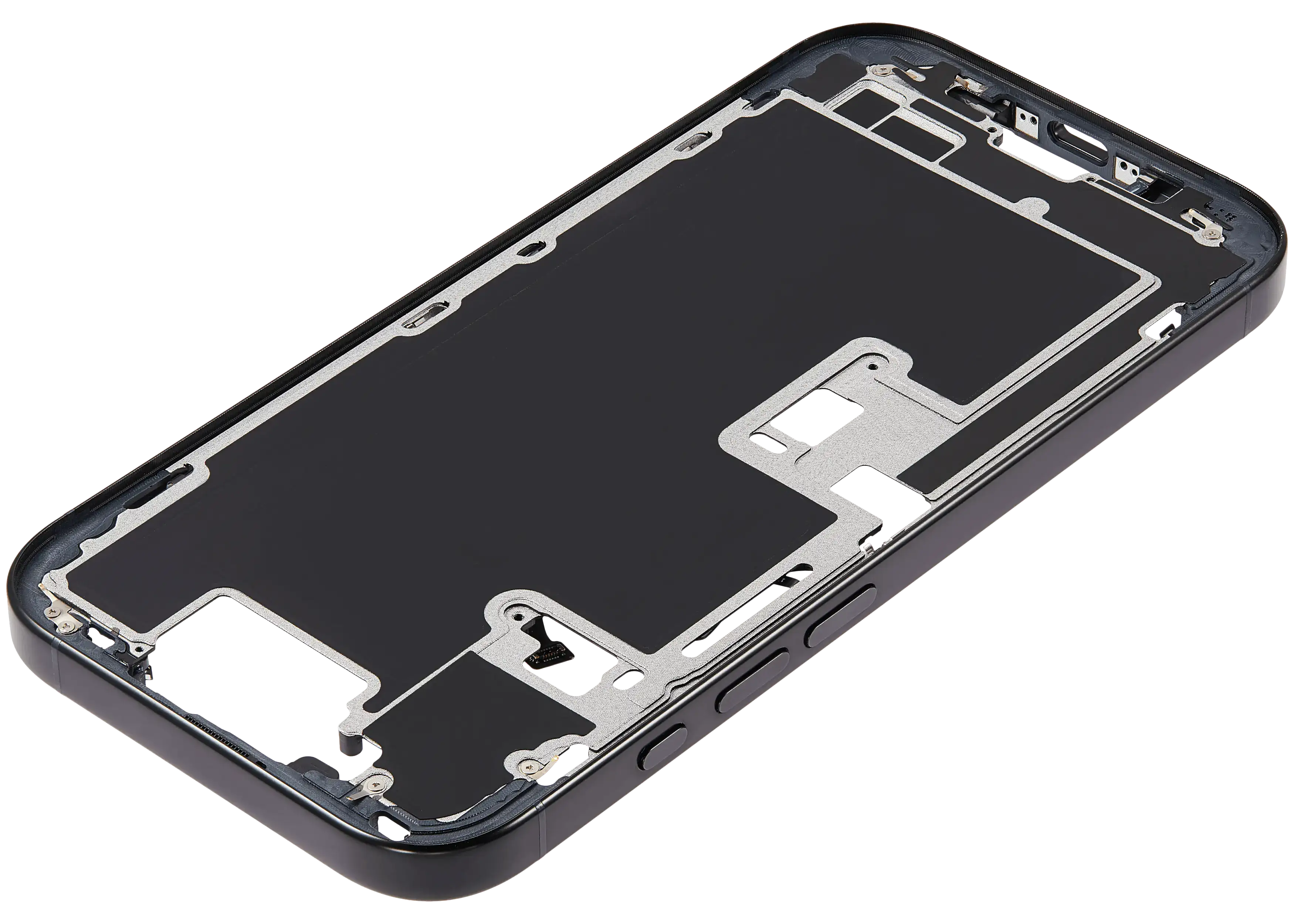 Midframe/Rahmen mit Power And Volume Button für iPhone 16 Pro (US-Version) (Aftermarket Plus) (Schwarz Titanium)