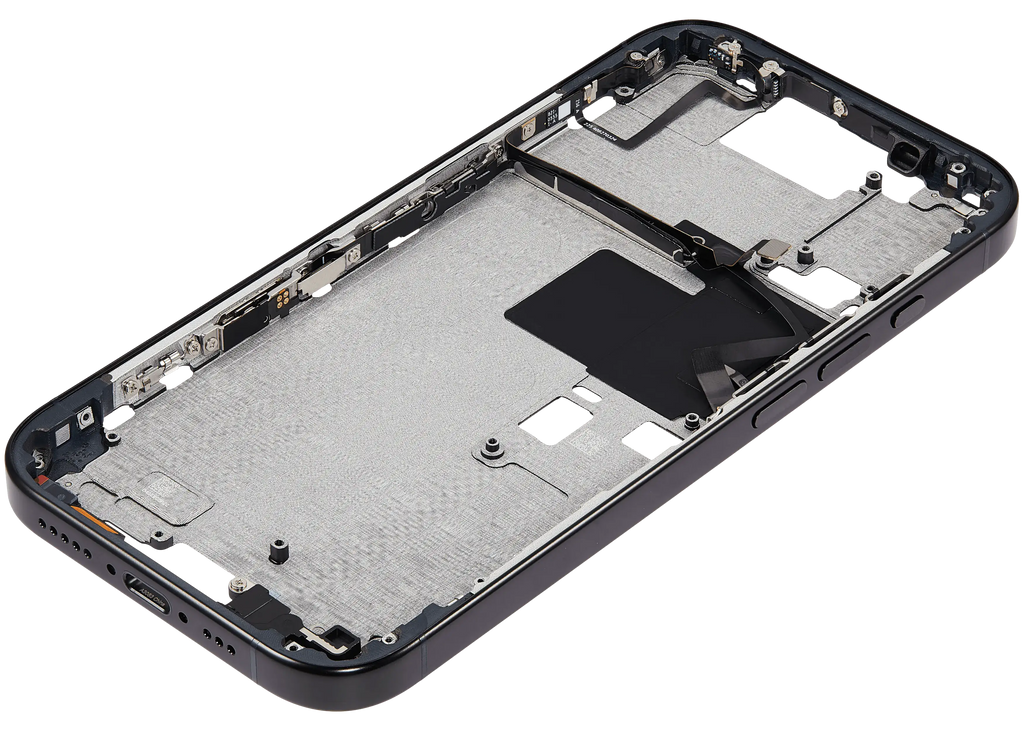 Midframe/Rahmen mit Power And Volume Button für iPhone 16 Pro (US-Version) (Aftermarket Plus) (Schwarz Titanium)