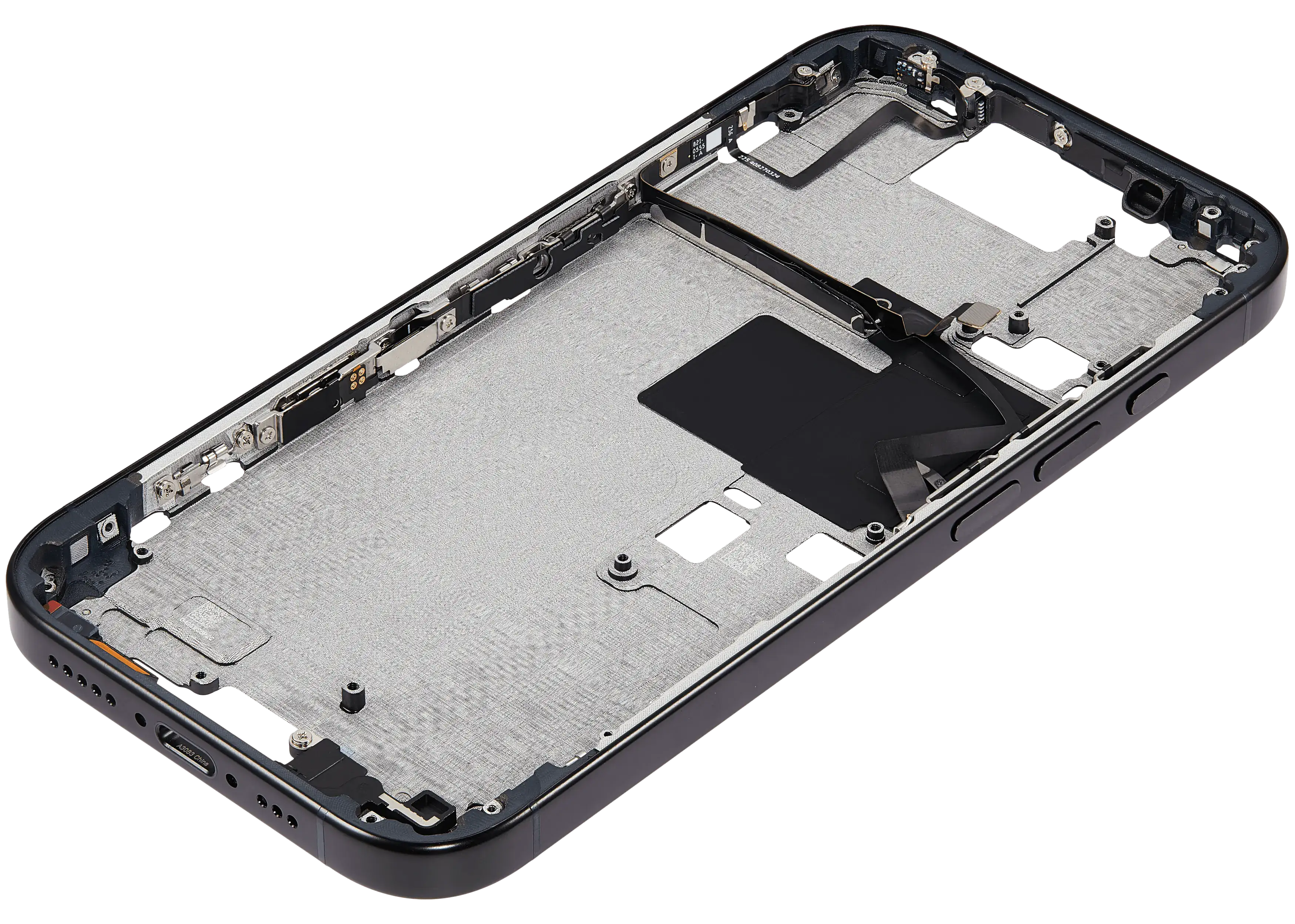 Midframe/Rahmen mit Power And Volume Button für iPhone 16 Pro (US-Version) (Aftermarket Plus) (Schwarz Titanium)