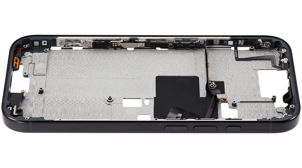 Midframe/Rahmen mit Power And Volume Button für iPhone 16 Pro (US-Version) (Aftermarket Plus) (Schwarz Titanium)